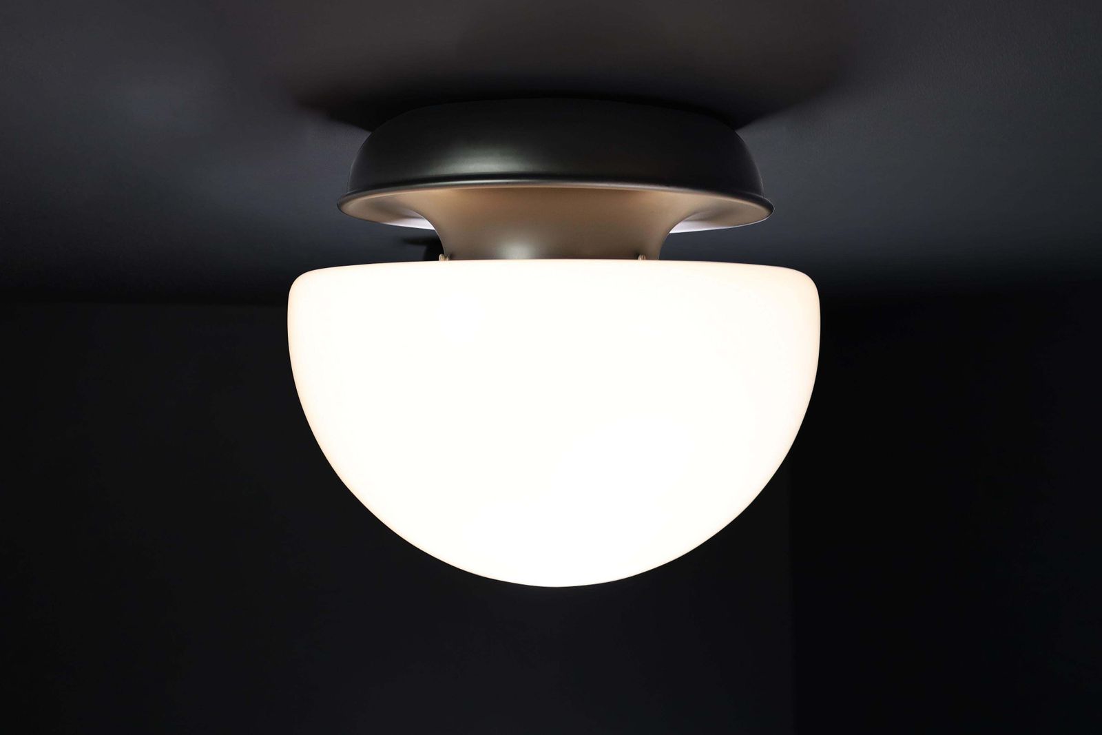 Xl Italian Mushroom Flush Mount / Sconces /Table Lamp In Opaline Glass And Metal photo furniture