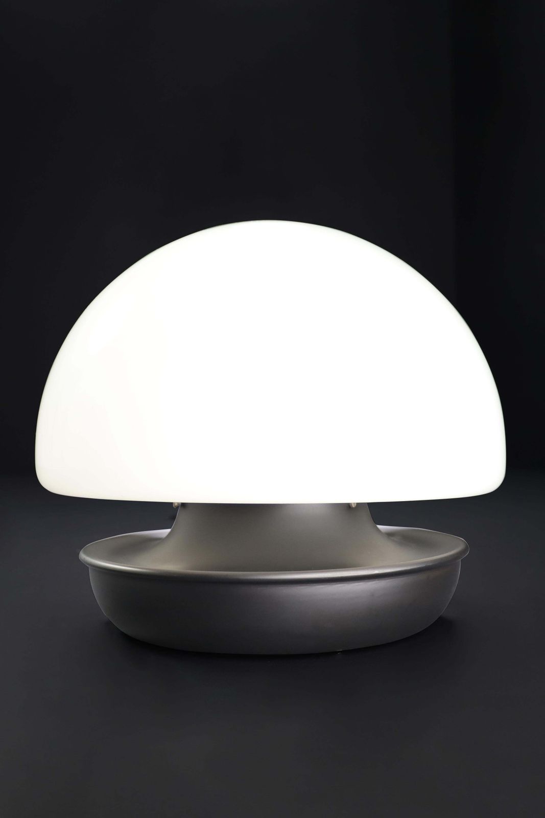 1210.0 Xl Italian Mushroom Flush Mount / Sconces /Table Lamp In Opaline Glass And Metal photo