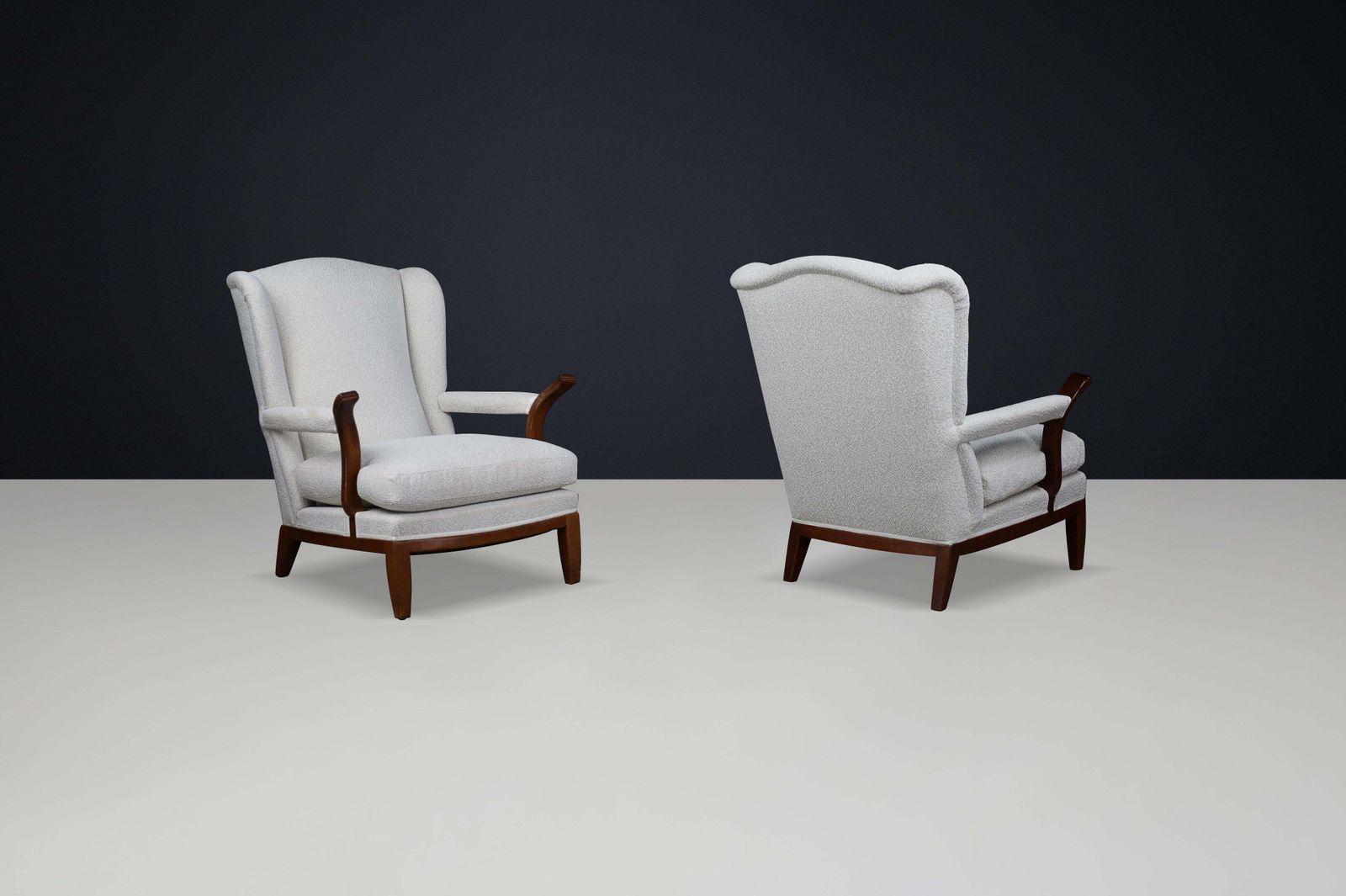 1930s French Wingback Lounge Chairs In The Style Of Guillerme Et Chambron photo vinterior