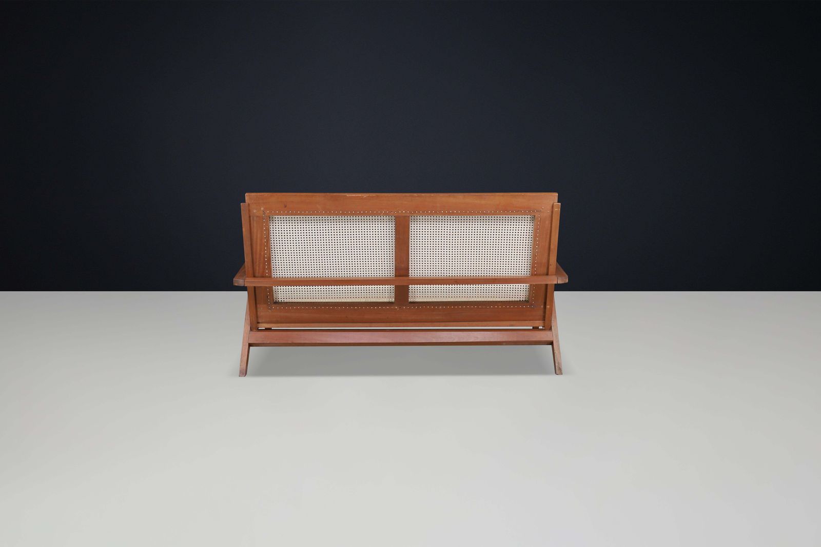 Rare 1950s French Teak And Cane Sofa – Mid Century Modern photo 3760.0