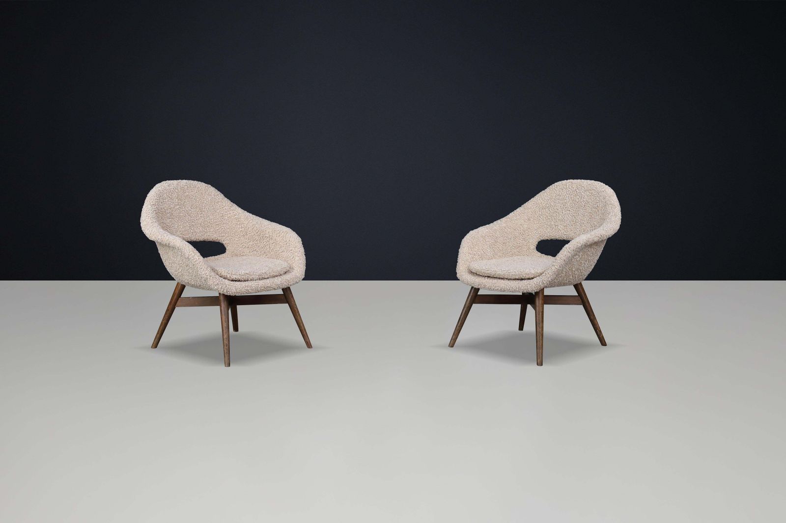 Set Of 2 Sculptural Mid Century Lounge Chairs By Miroslav Navrátil, 1960s photo furniture