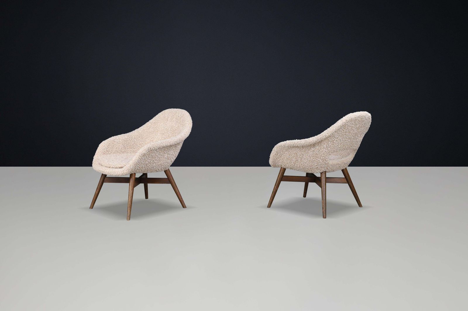 Set Of 2 Sculptural Mid Century Lounge Chairs By Miroslav Navrátil, 1960s photo 2290.0
