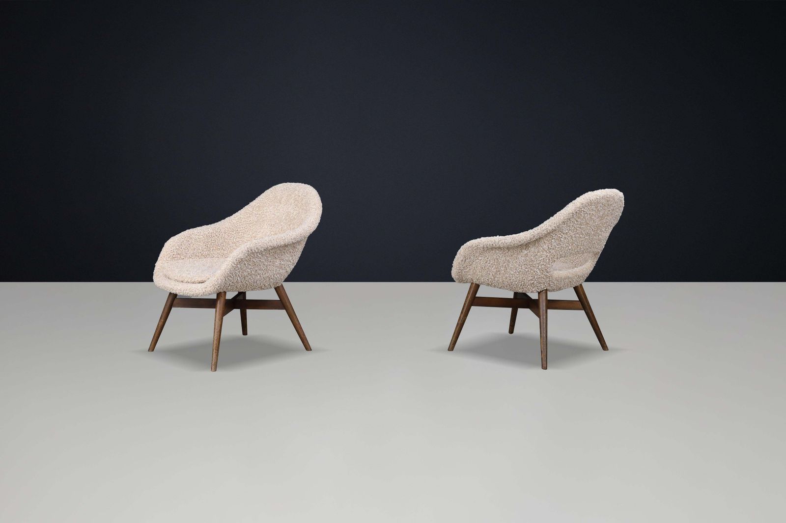 Set Of 2 Sculptural Mid Century Lounge Chairs By Miroslav Navrátil, 1960s photo buy
