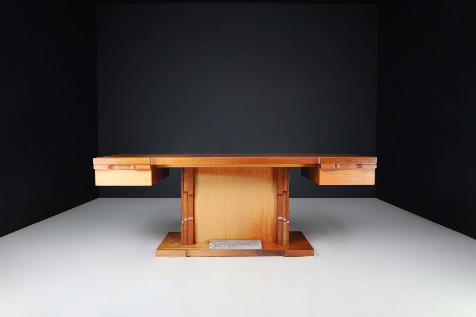 Luciano Frigerio Presidential Writing Desk In Walnut, Italy 1970s photo buy
