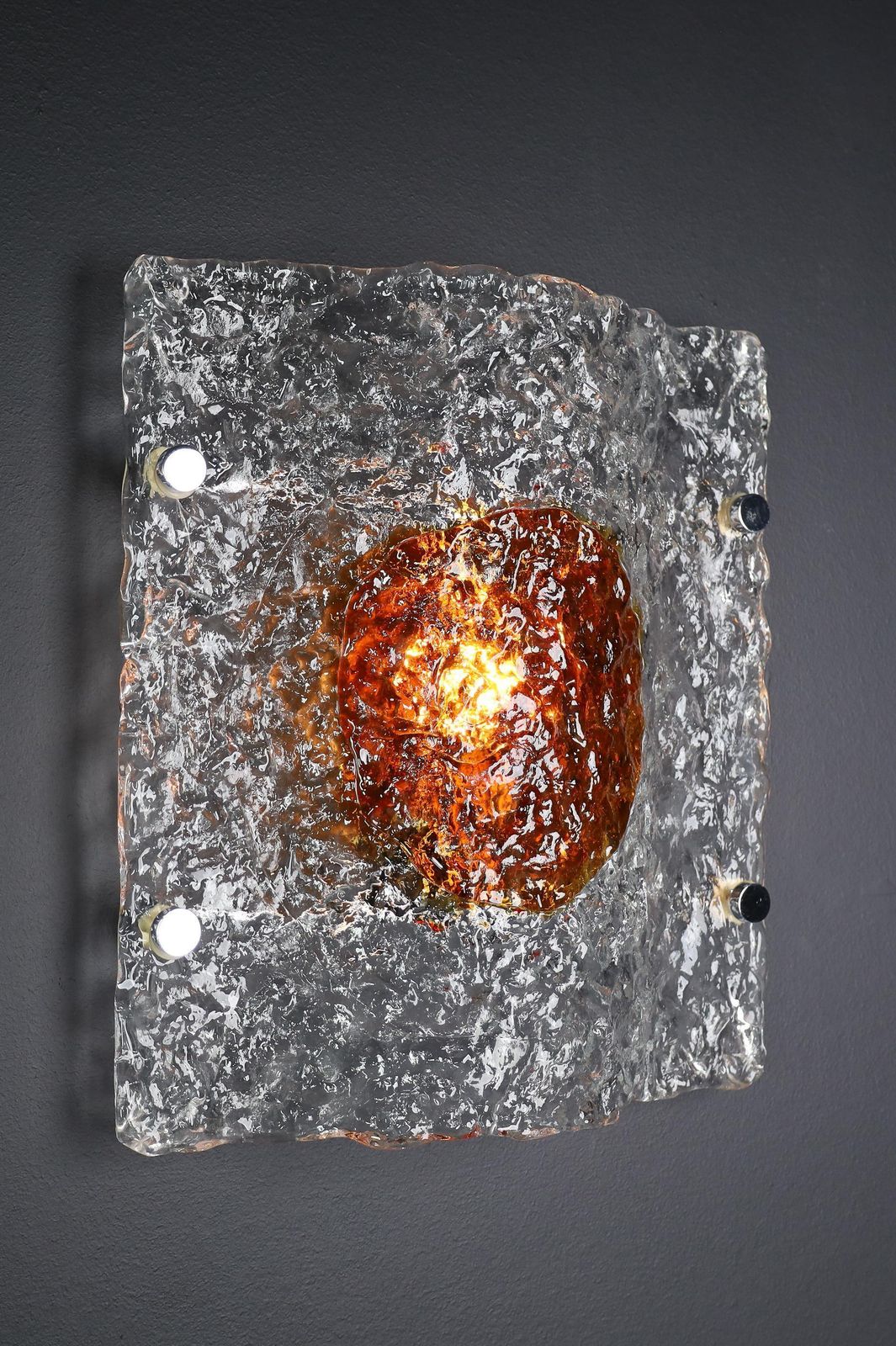 Mid Century Modern Sconces In Murano Glass By Mazzega Made In Italy 1970s photo Lighting
