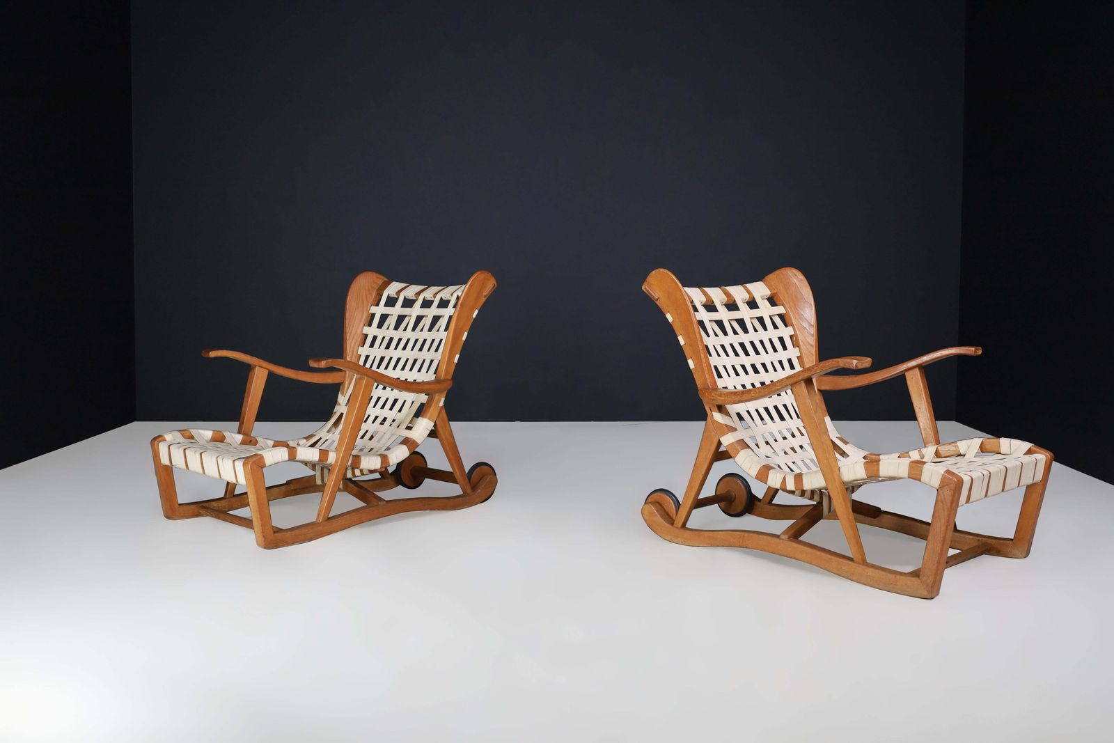 Furniture Sculptural Oak Lounge Chair By Guglielmo Pecorini, Italy, The 1950s photo