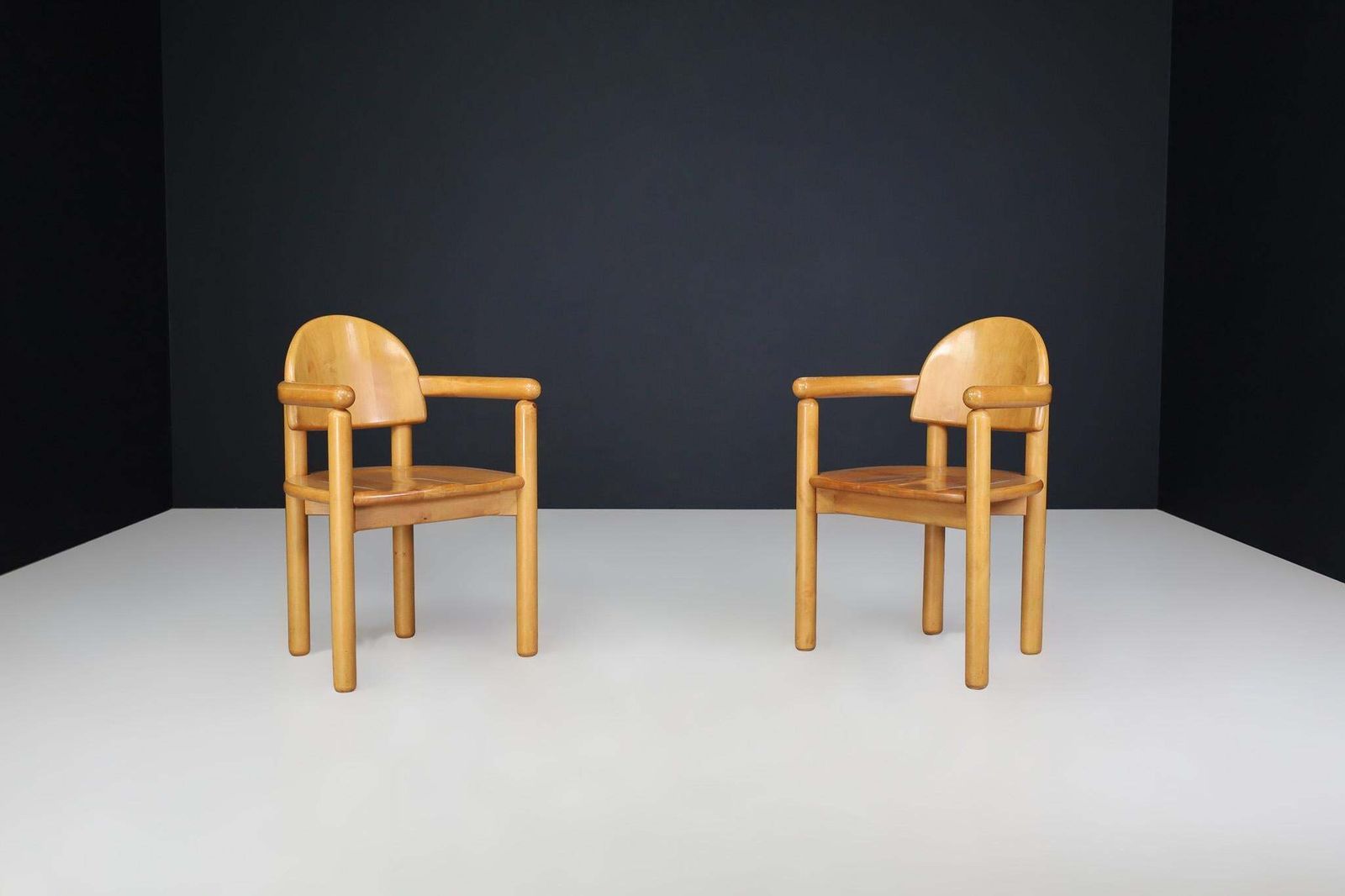 Pair Of Scandinavian Modern Armchairs By Rainer Daumiller In Solid Beech, 1970s photo furniture