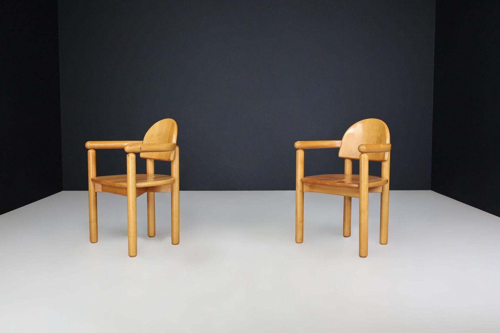 Pair Of Scandinavian Modern Armchairs By Rainer Daumiller In Solid Beech, 1970s photo for sale