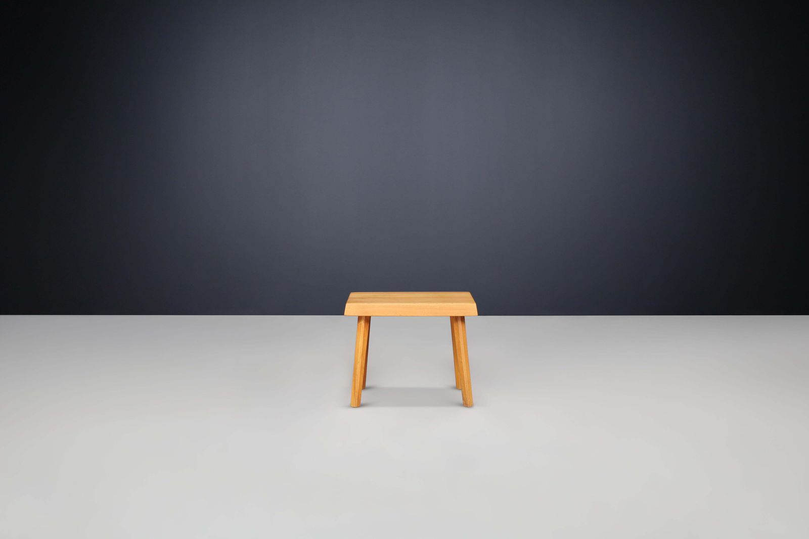 Mid Century Pierre Chapo Style Elmwood Four Legged Stool, France 1950s photo for sale