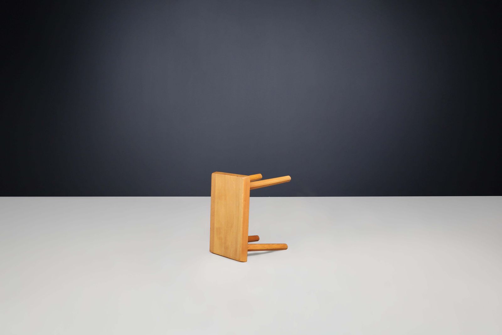 Mid Century Pierre Chapo Style Elmwood Four Legged Stool, France 1950s photo 839.0