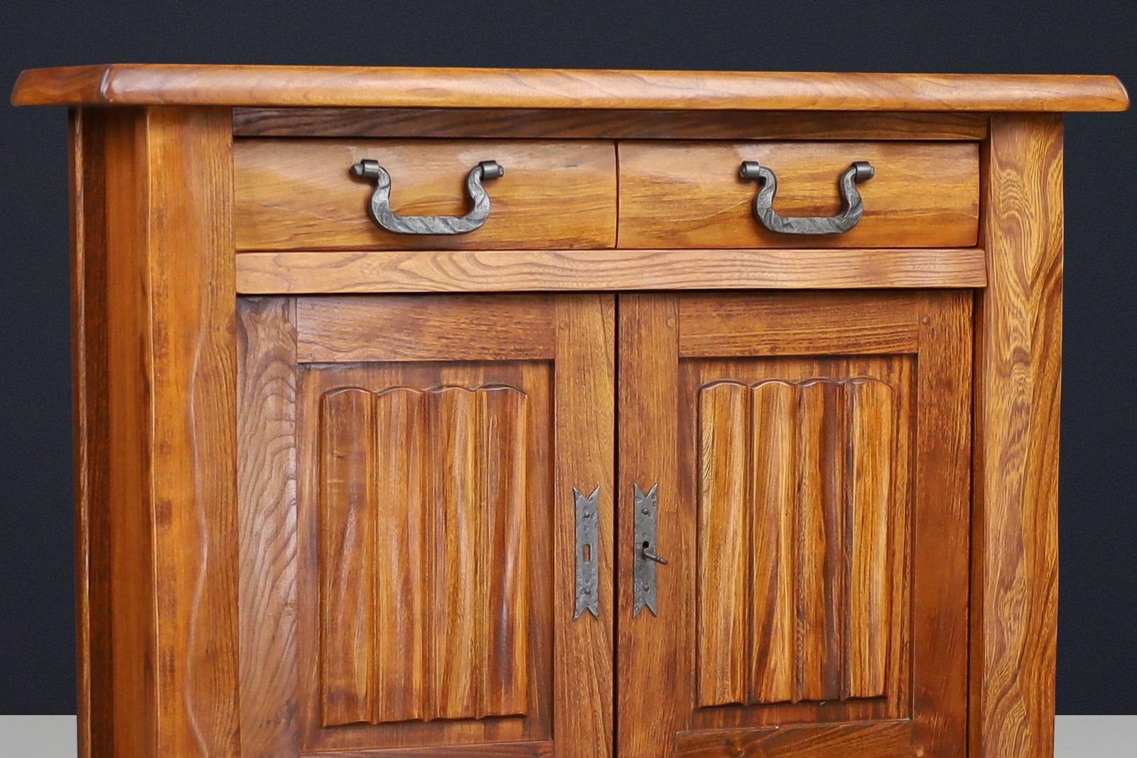Brutalist Sideboard In Elm By Olavi Hänninen For Mikko Nupponen, Finland, 1958 photo vintage