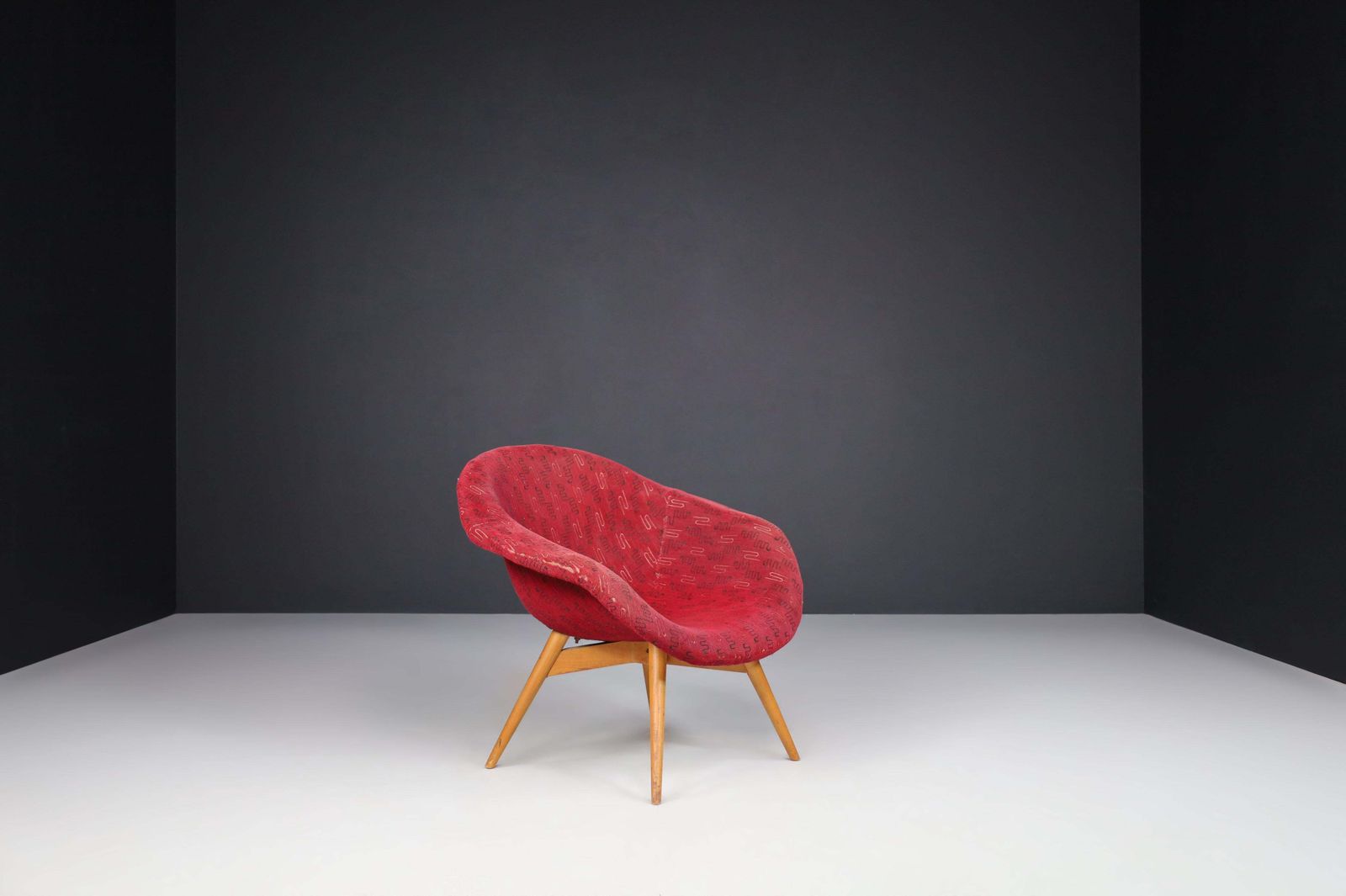 Set Of 2 Miroslav Navratil Easy Chairs In Original Fabric, Czech Republic, 1960 photo Furniture