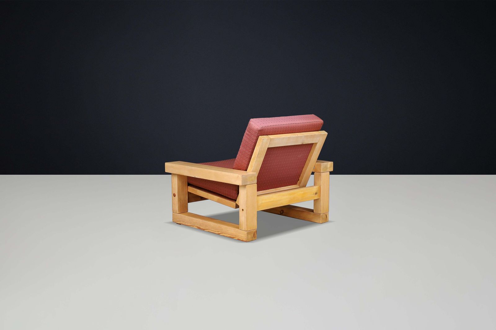 Mid Century Modern Solid Pine Lounge Chair, France, 1970s photo 1877.0