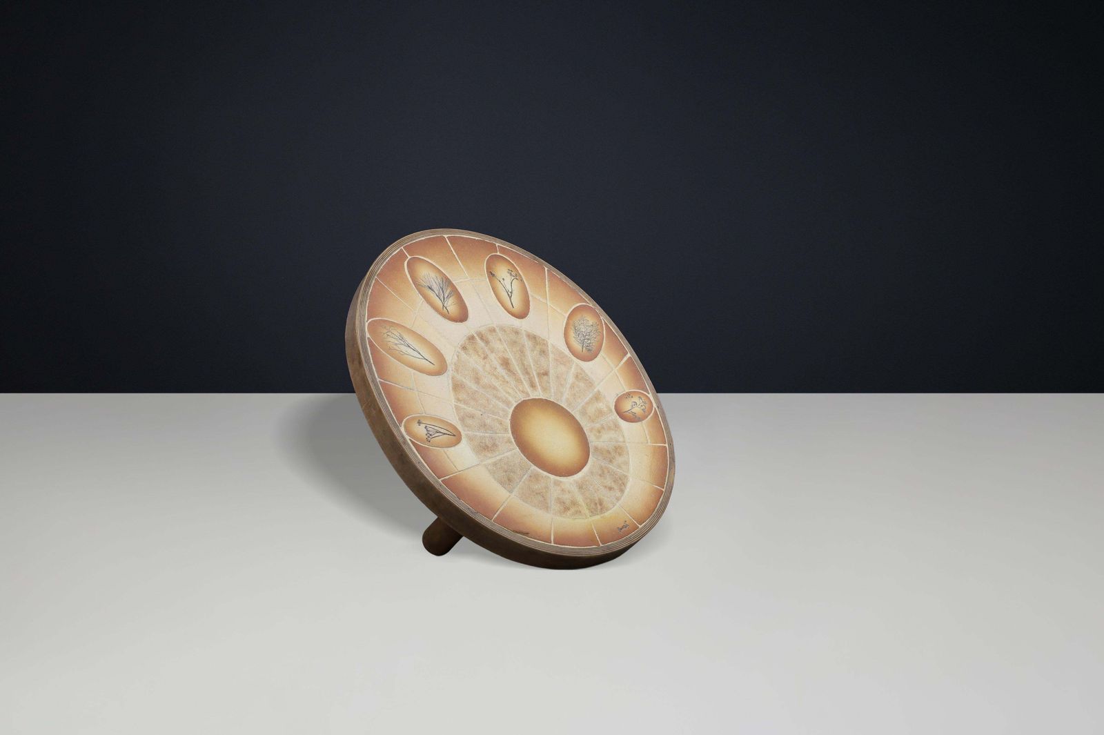 Brutalist Egg Shaped Vallauris Ceramic Coffee Table By Barrois, France, 1960s photo vinterior