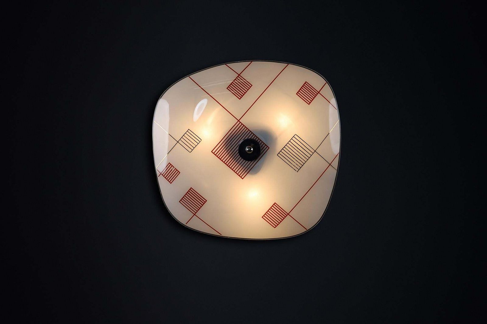 Mid Century Glass Hanging Pendant Or Wall Light Brussels World Expo 1958 (No30) photo vinterior