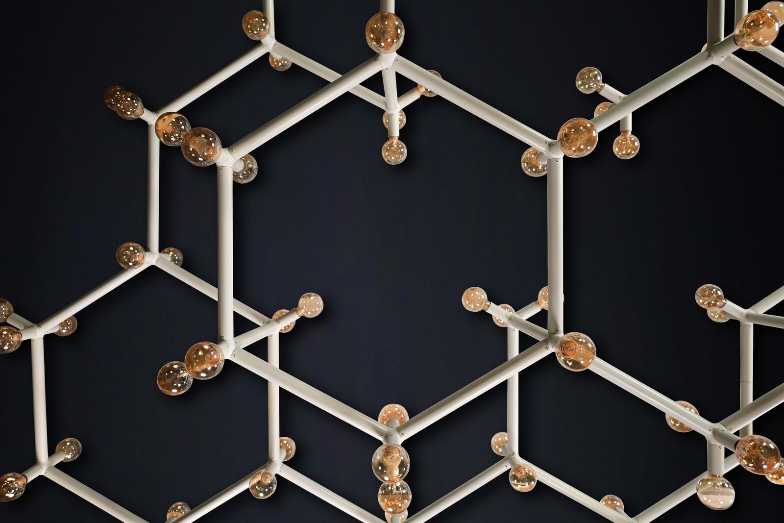 photo furniture Robert Haussmann Monumental Atomic Suspension Chandelier, Switzerland, 1970s