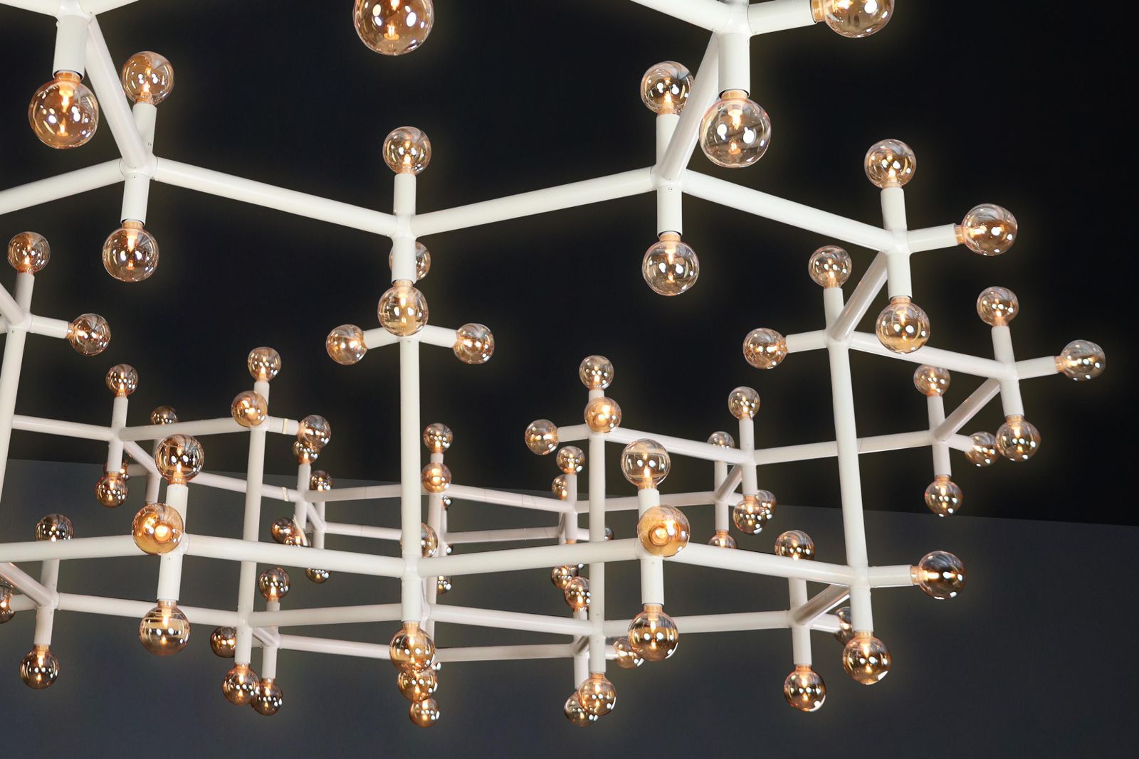 photo vinterior Robert Haussmann Monumental Atomic Suspension Chandelier, Switzerland, 1970s