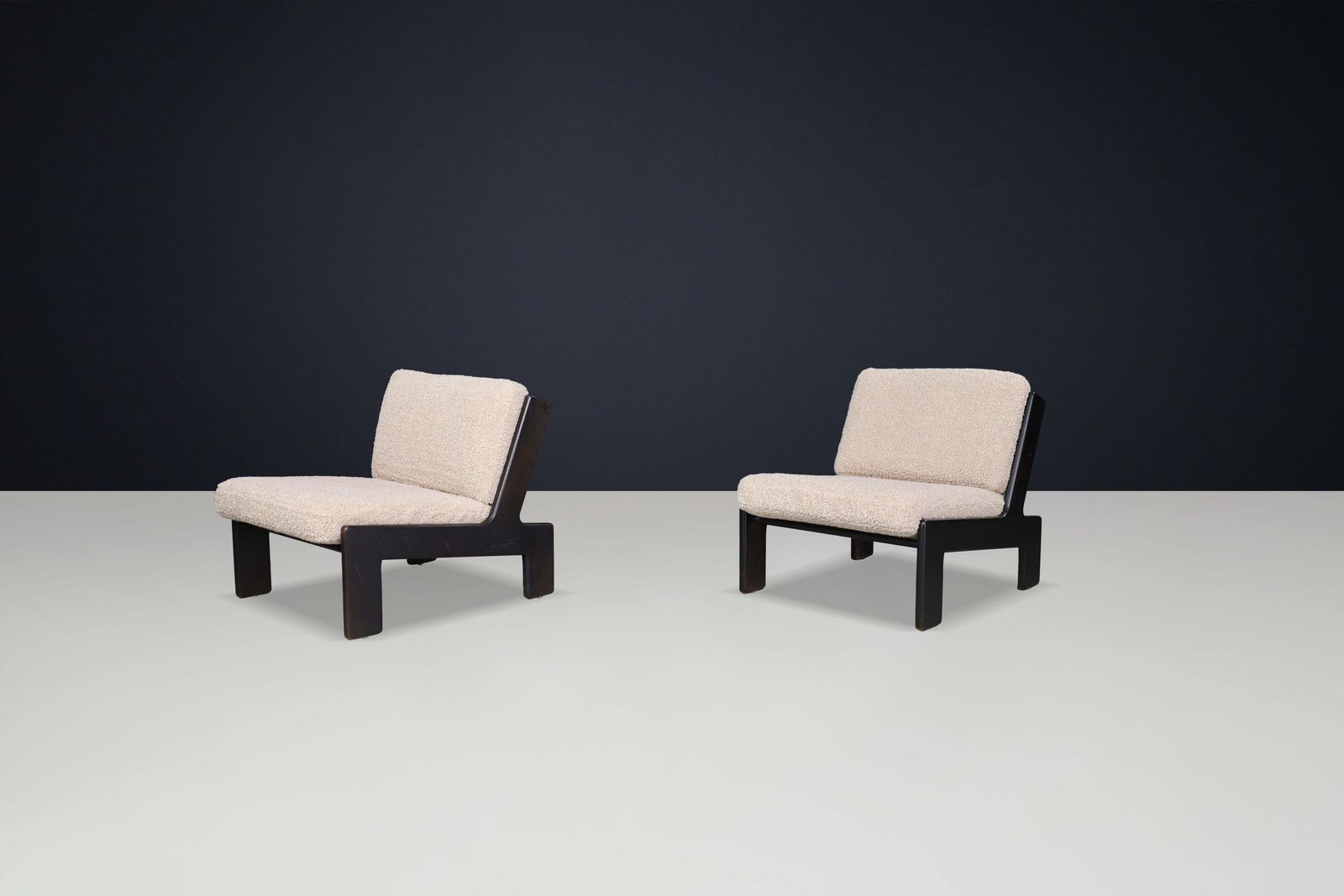 photo for sale Brutalist Oak Lounge Chairs By Esko Pajamies For Asko, Finland (1970s)