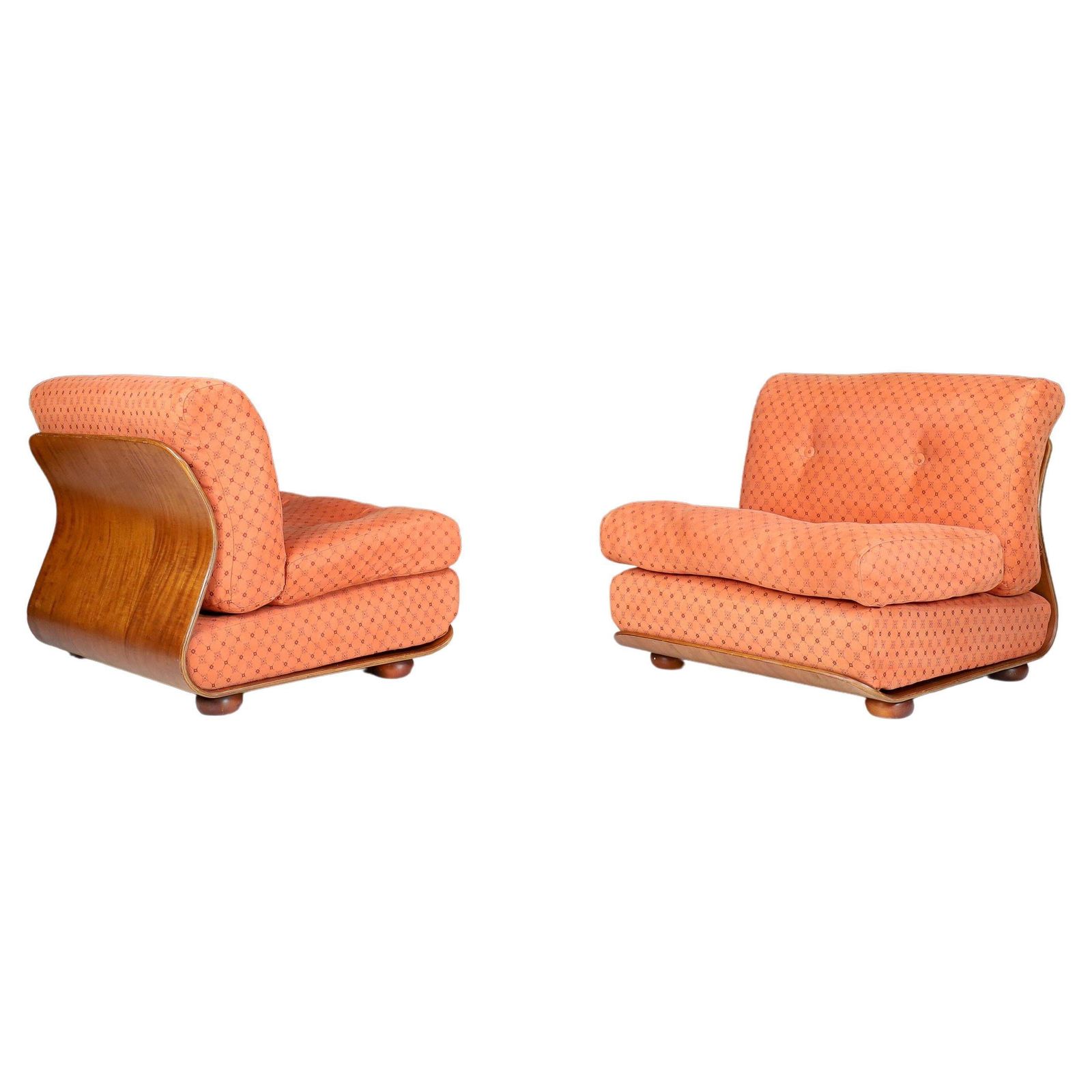 Mid Century Bentwood Lounge Chairs, Italy 1960s
