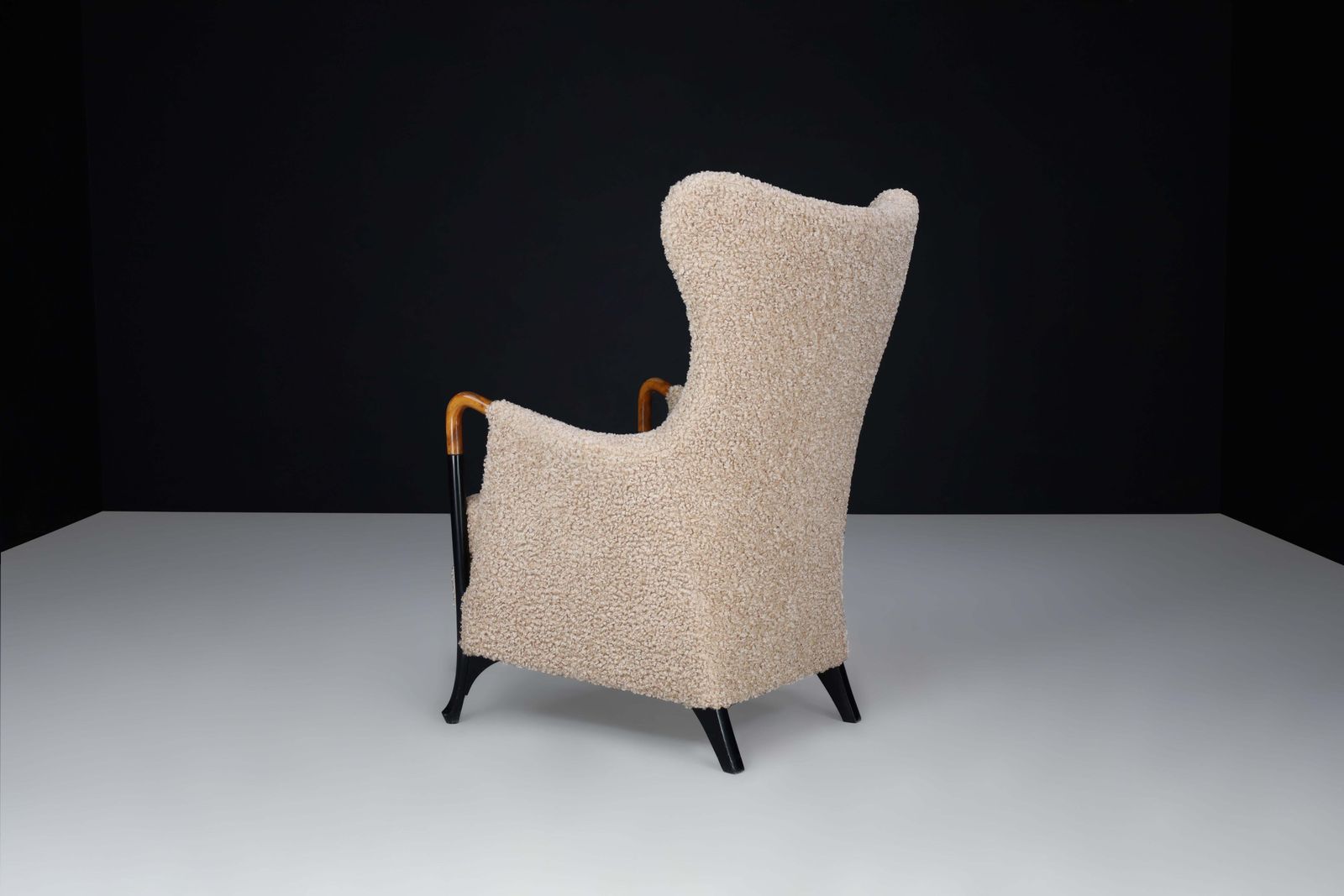 Umberto Asnago Highback Chair For Giorgetti Progetti Italy, 1980s photo vinterior