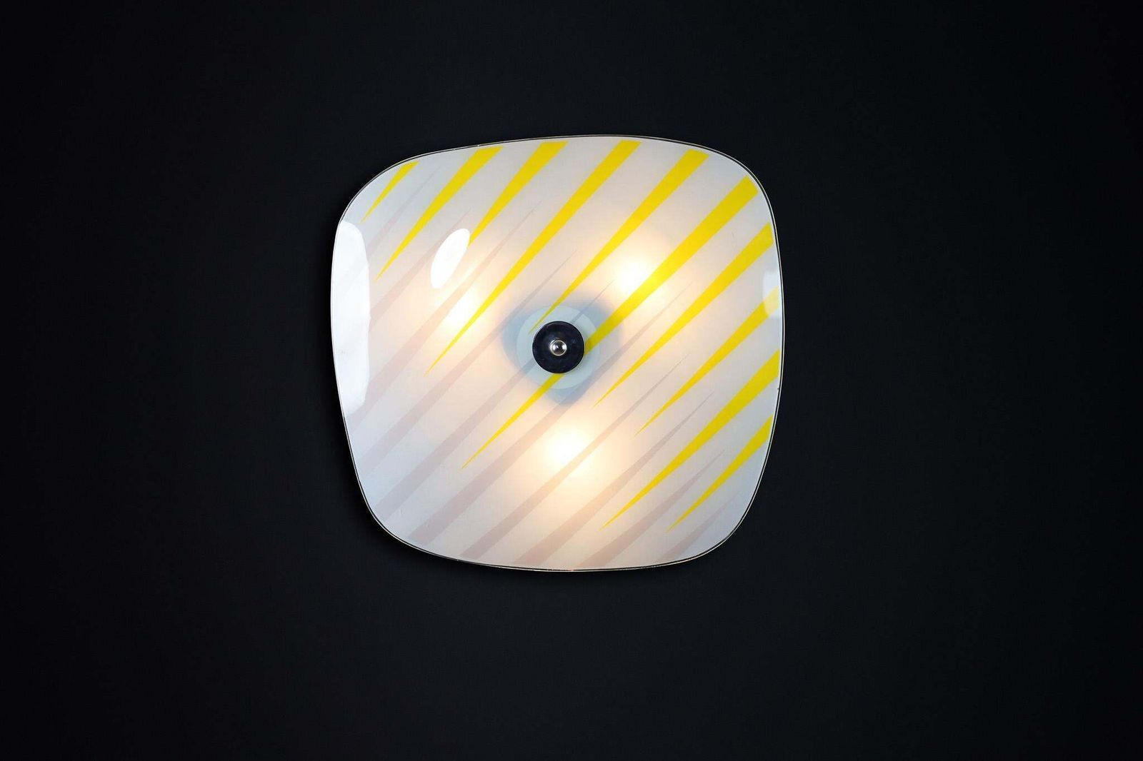 Mid Century Glass Hanging Pendant Or Wall Light Brussels World Expo 1958 (No56) photo vinterior