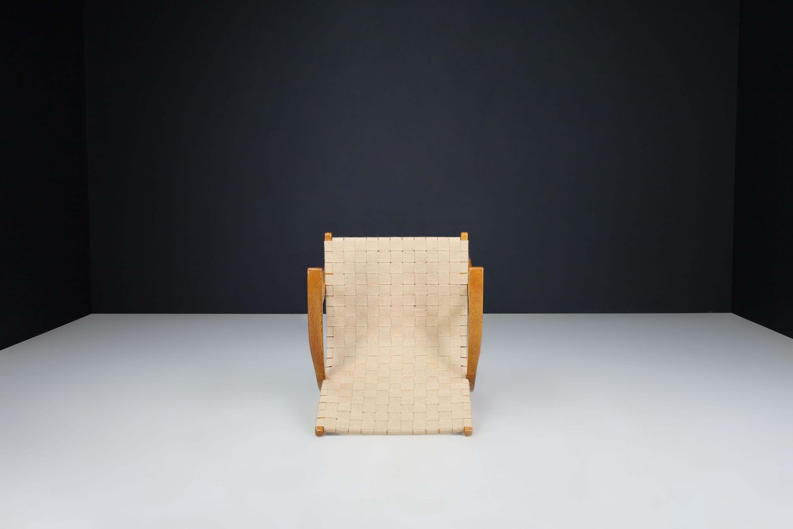 Jan Vanek Easy Chair In Oak Bentwood And Canvas, Praque, The 1930s photo 1633.0