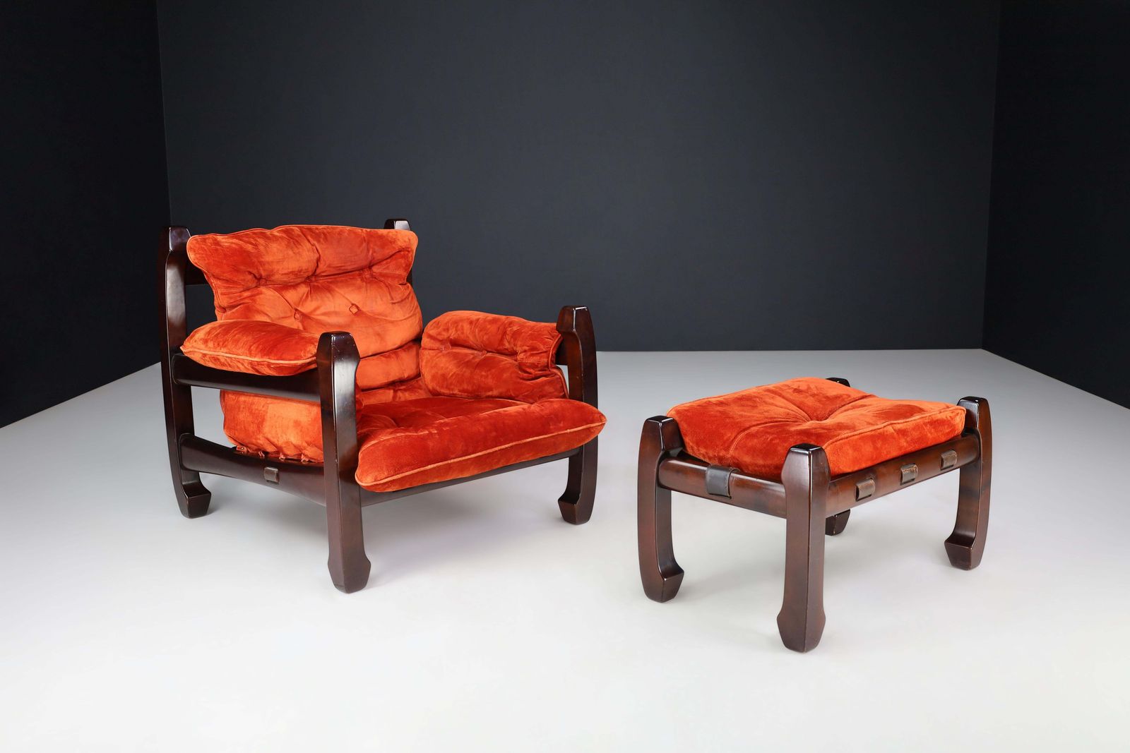 Luciano Frigeri Lounge Chair And Ottomann "Samurai", Italy, 1960s photo 3000.0