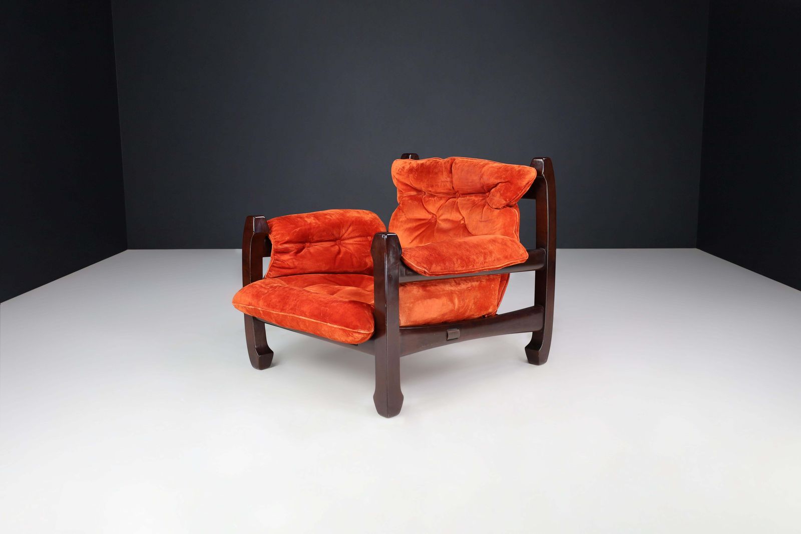 Luciano Frigeri Lounge Chair And Ottomann "Samurai", Italy, 1960s photo vinterior