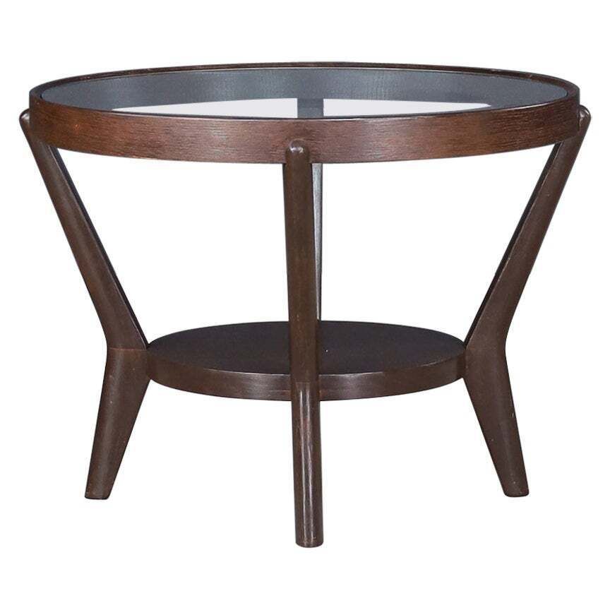 Karel Koželka & Antonín Kropáček For Interiér Praha, Oak And Glass Coffee Table