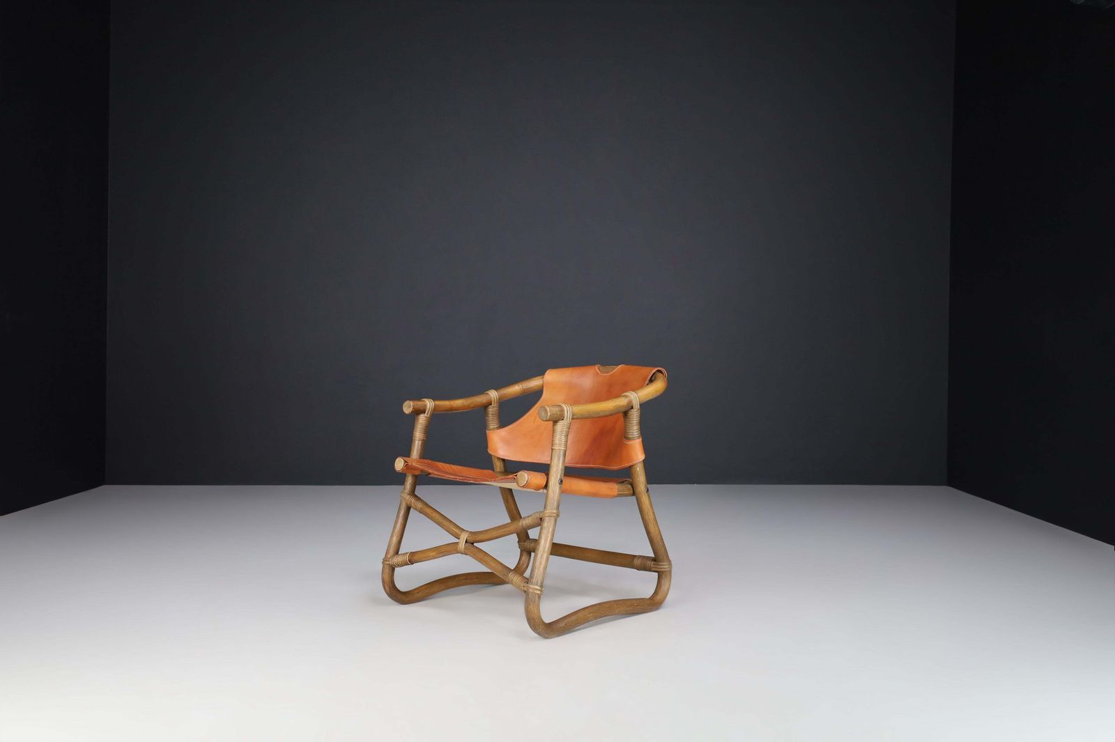 photo for sale Cognac Leather Esprit Safari Lounge Chairs By Ikea, Sweden, 1970s
