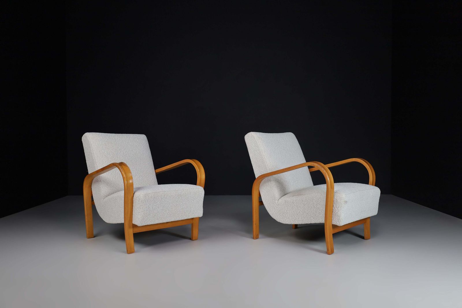 Karel Koželka & Antonín Kropáček Bentwood Armchairs. photo for sale