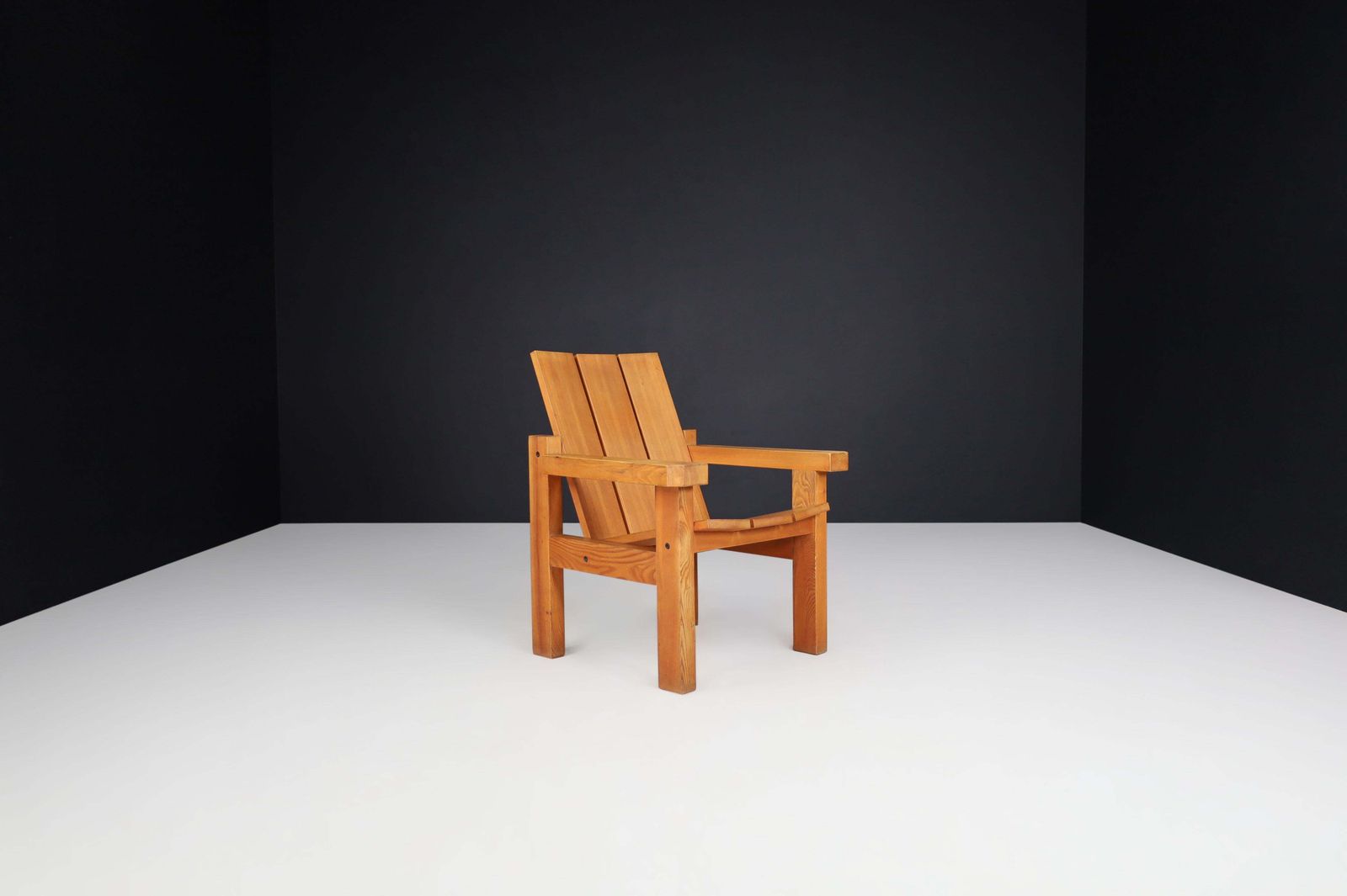 Mid Century Modern, Minimalist Lounge Chairs In Solid Elm, France 1960s photo buy