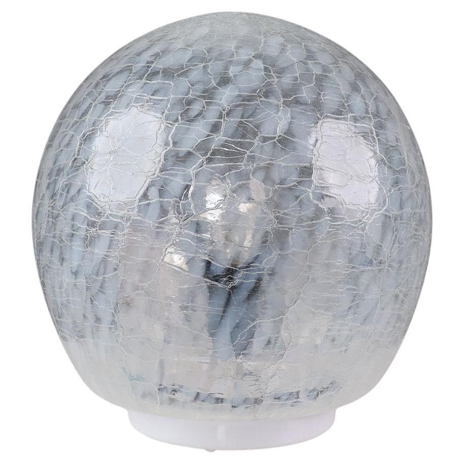 Mid Century White/Light Blue Murano Glass Table Lamp, Italy 1970s