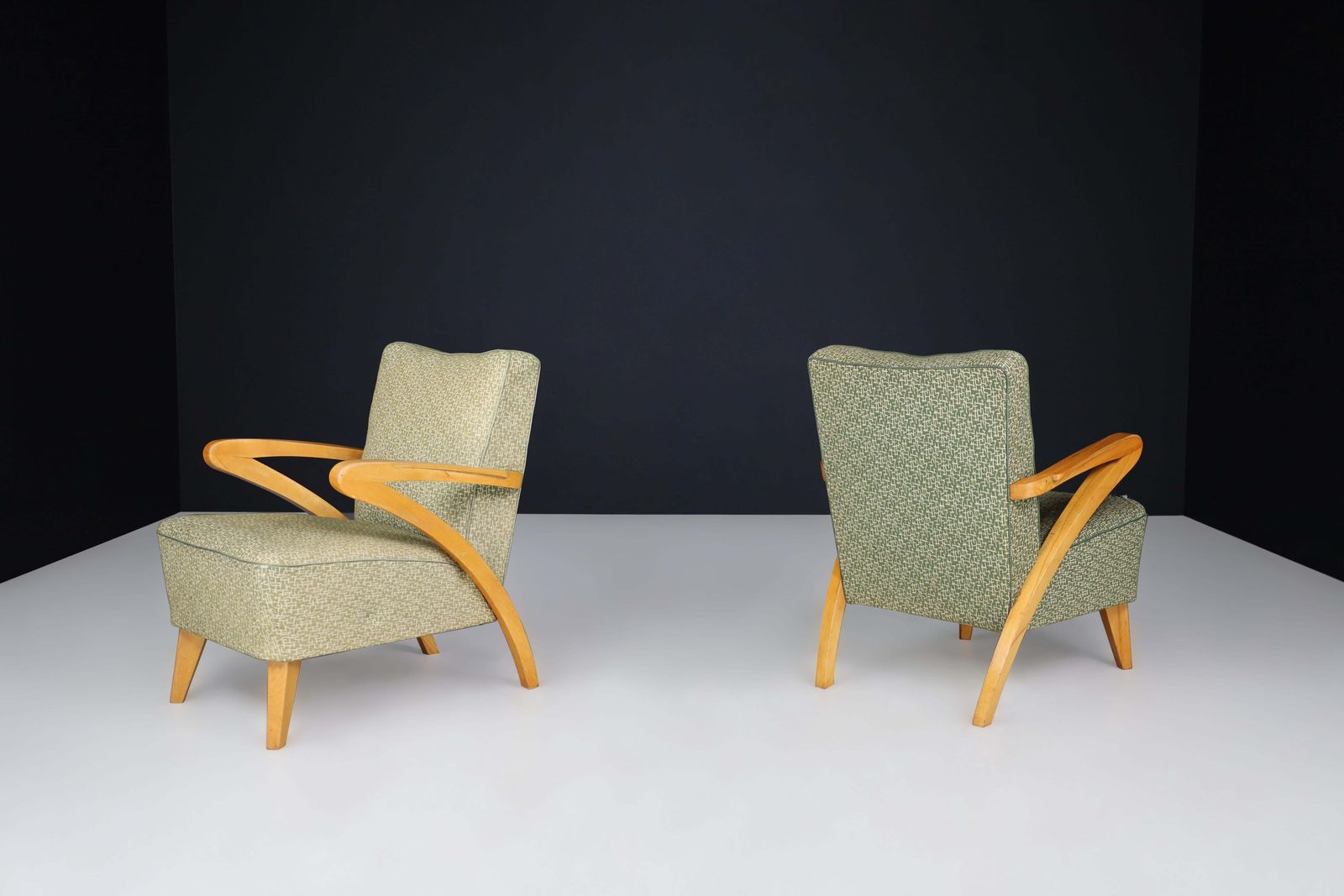 Pair Of Art Deco Armchairs With Original Upholstery, Prague, 1930s photo 2643.0
