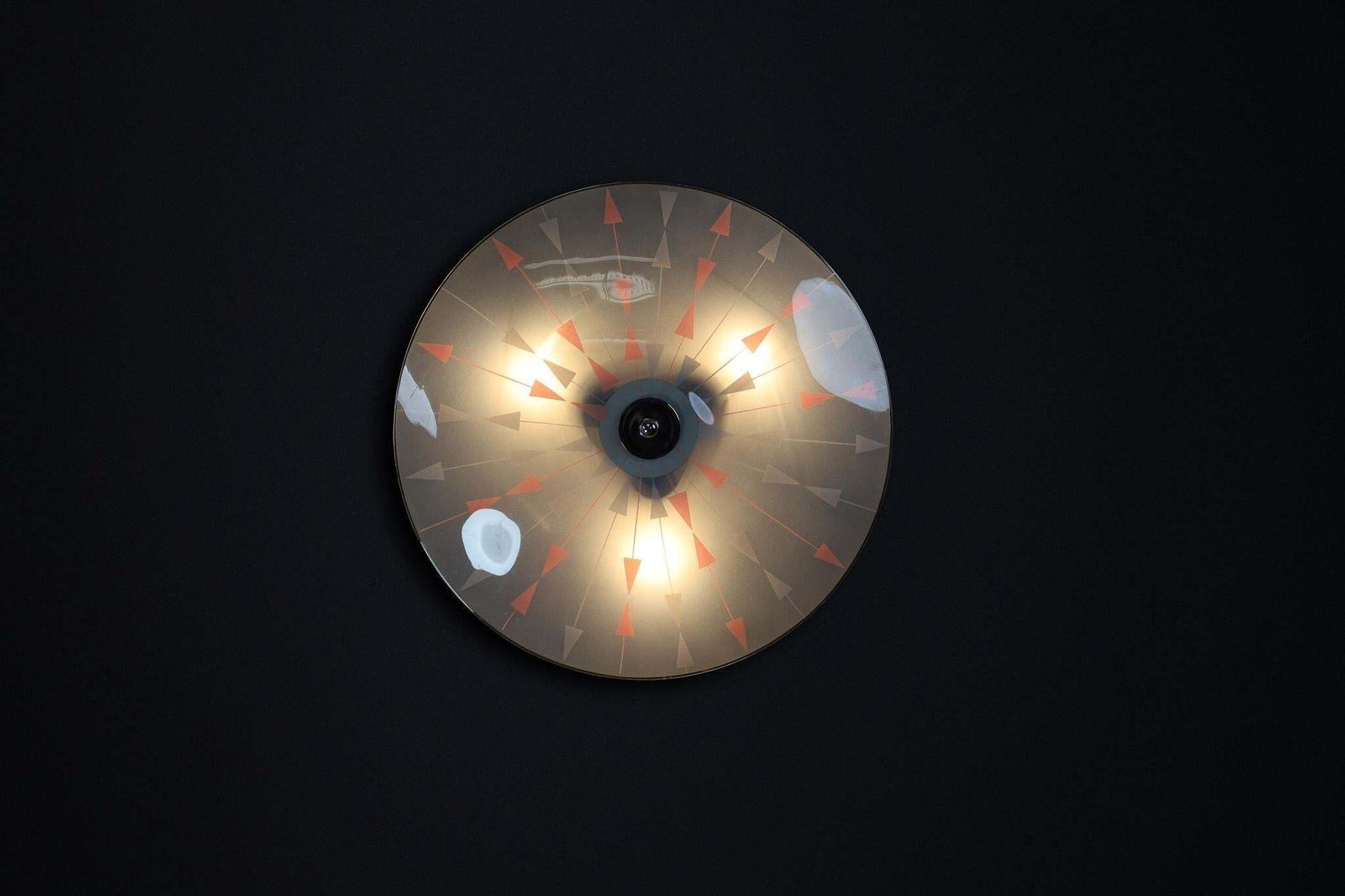 Mid Century Glass Hanging Pendant Or Wall Light Brussels World Expo 1958 (No12) photo 914.0