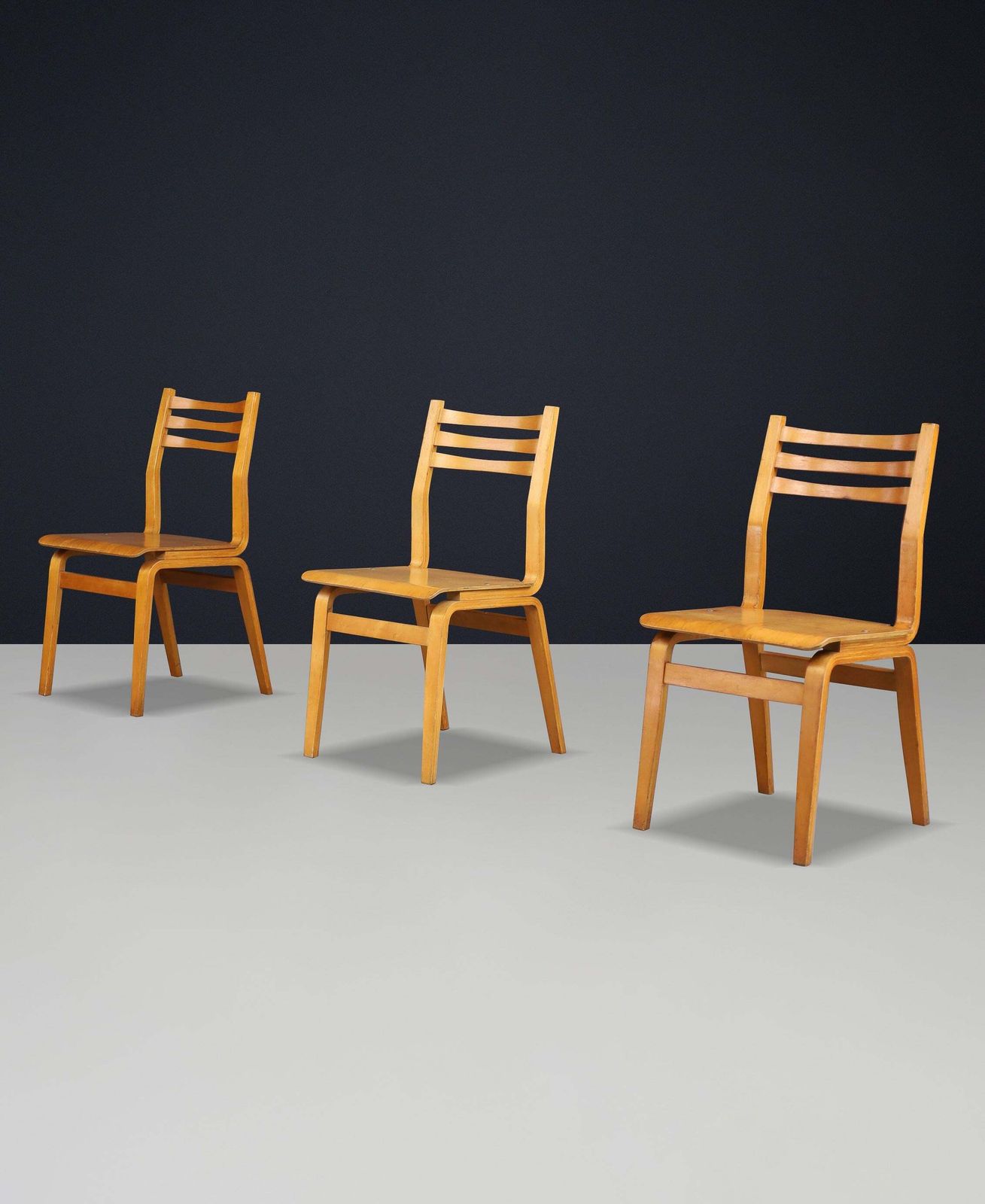 Set Of 16 Mid Century Bentwood Chairs In Beech By Czech Manufacturer, 1960s photo furniture