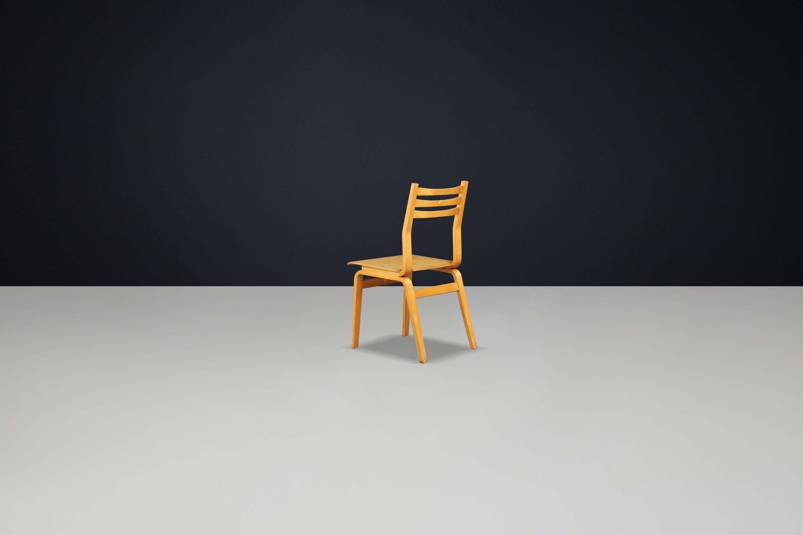 photo for sale Set Of 16 Mid Century Bentwood Chairs In Beech By Czech Manufacturer, 1960s
