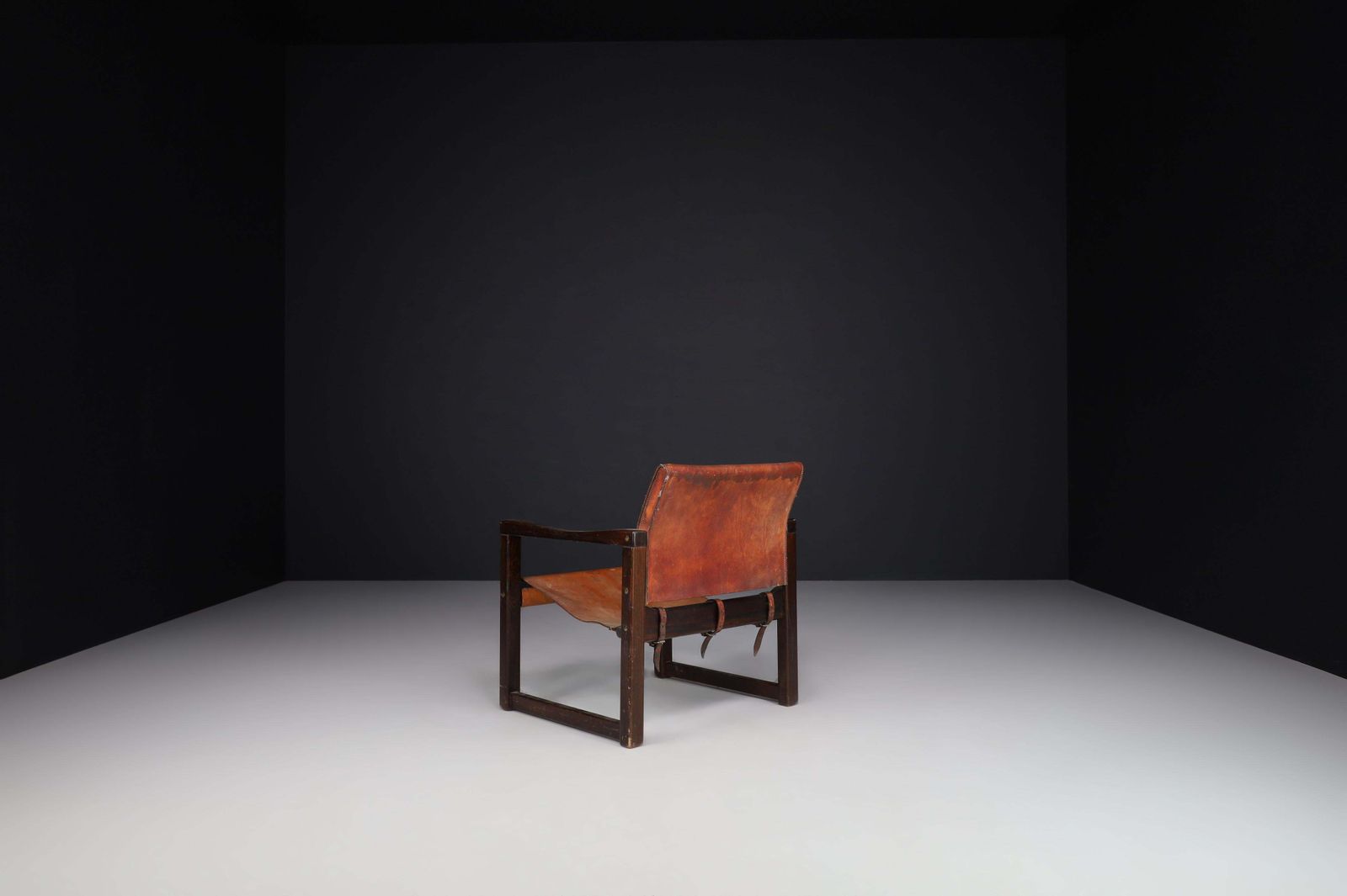 Patinated Leather Safari Lounge Chair Karin Mobring, Sweden, 1970s photo for sale