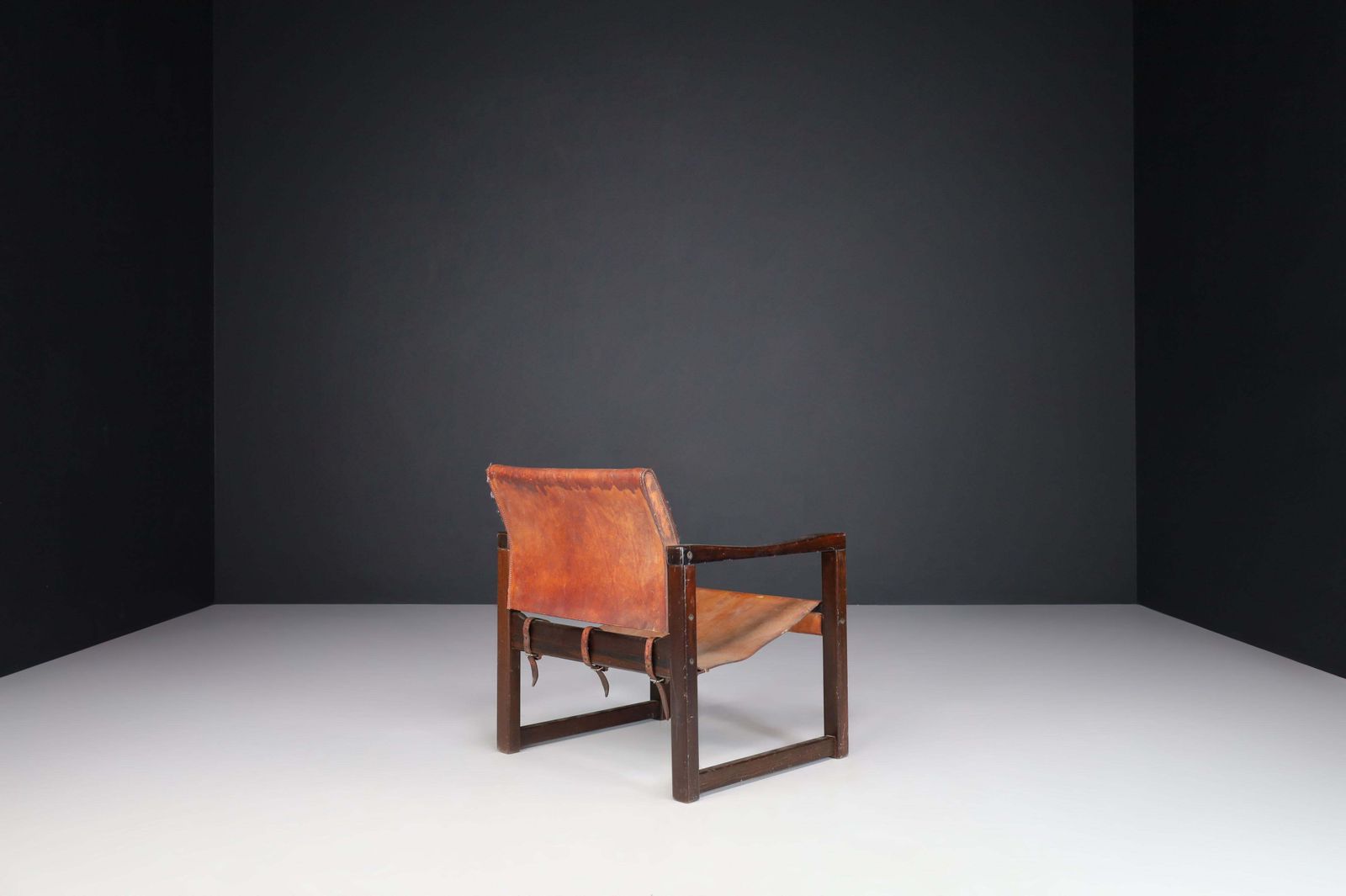 Patinated Leather Safari Lounge Chair Karin Mobring, Sweden, 1970s photo 1382.0