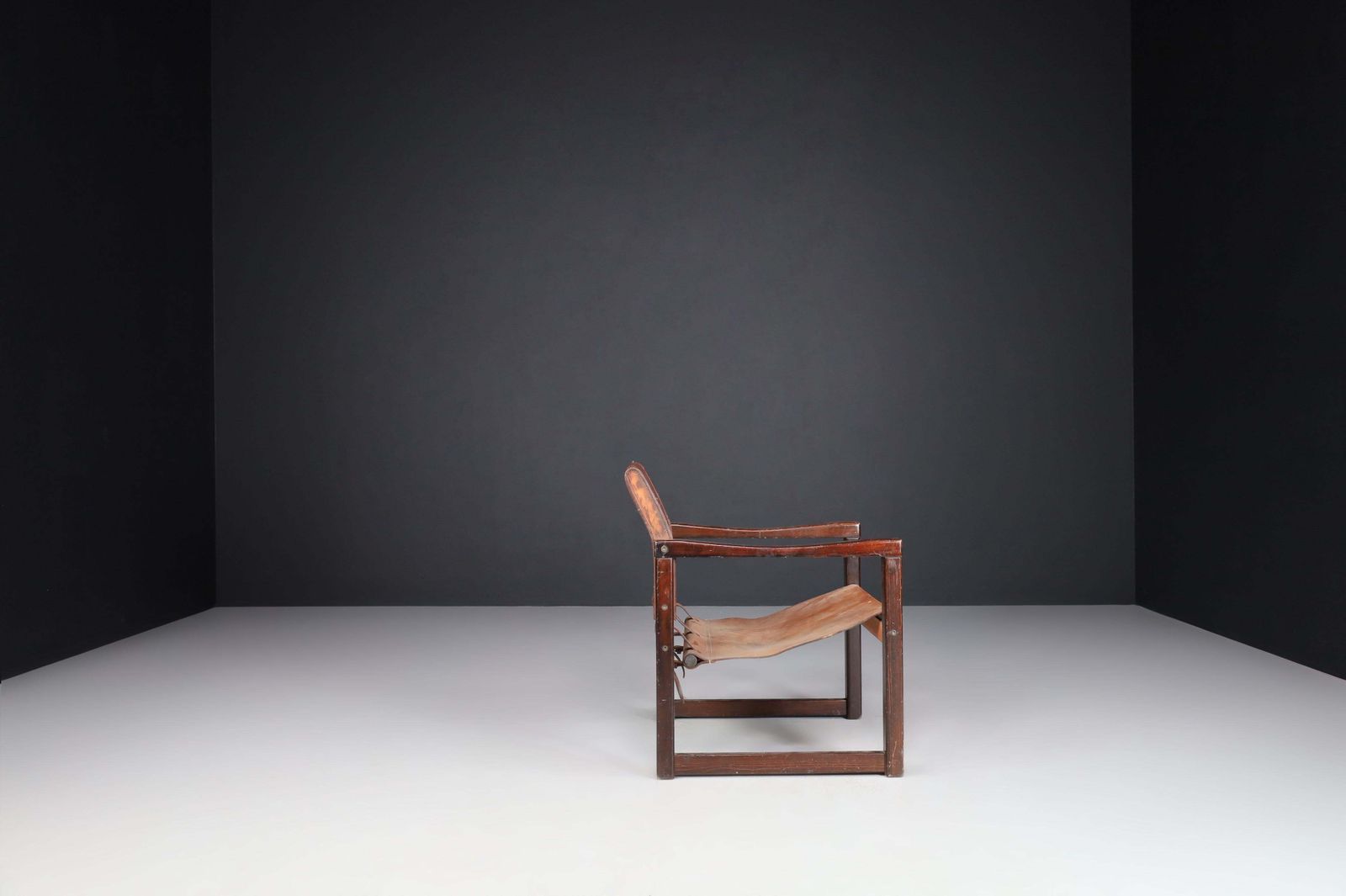 Patinated Leather Safari Lounge Chair Karin Mobring, Sweden, 1970s photo vintage