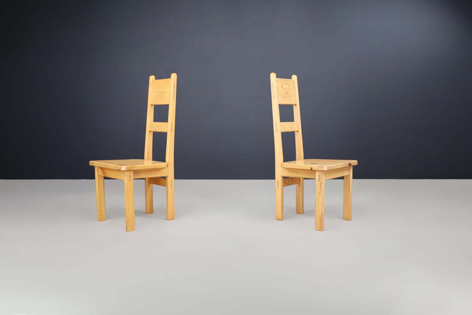 Roland Wilhelmsson For Karl Andersson & Söner Solid Pine Wood Chairs Sweden 1970 photo for sale