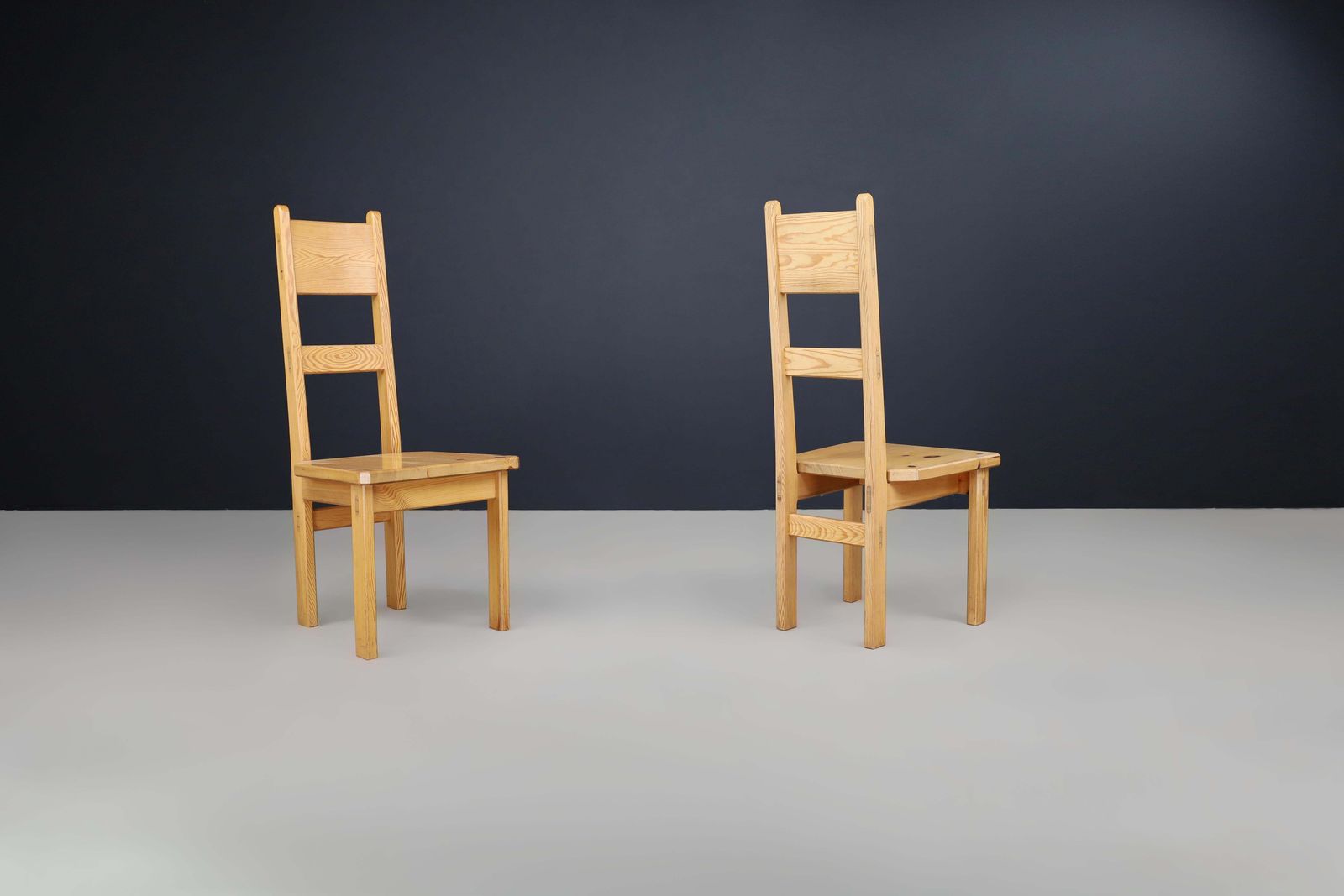 Roland Wilhelmsson For Karl Andersson & Söner Solid Pine Wood Chairs Sweden 1970 photo vintage