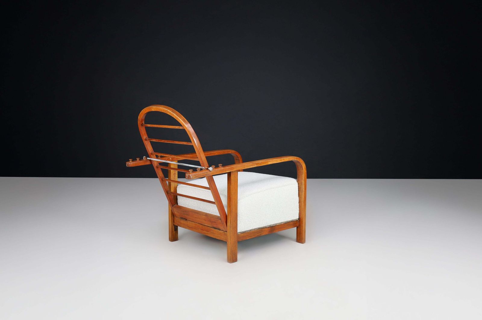 Attributed To Jan Vaněk, Adjustable Bentwood Lounge Chair, Czechia, 1930s photo vintage