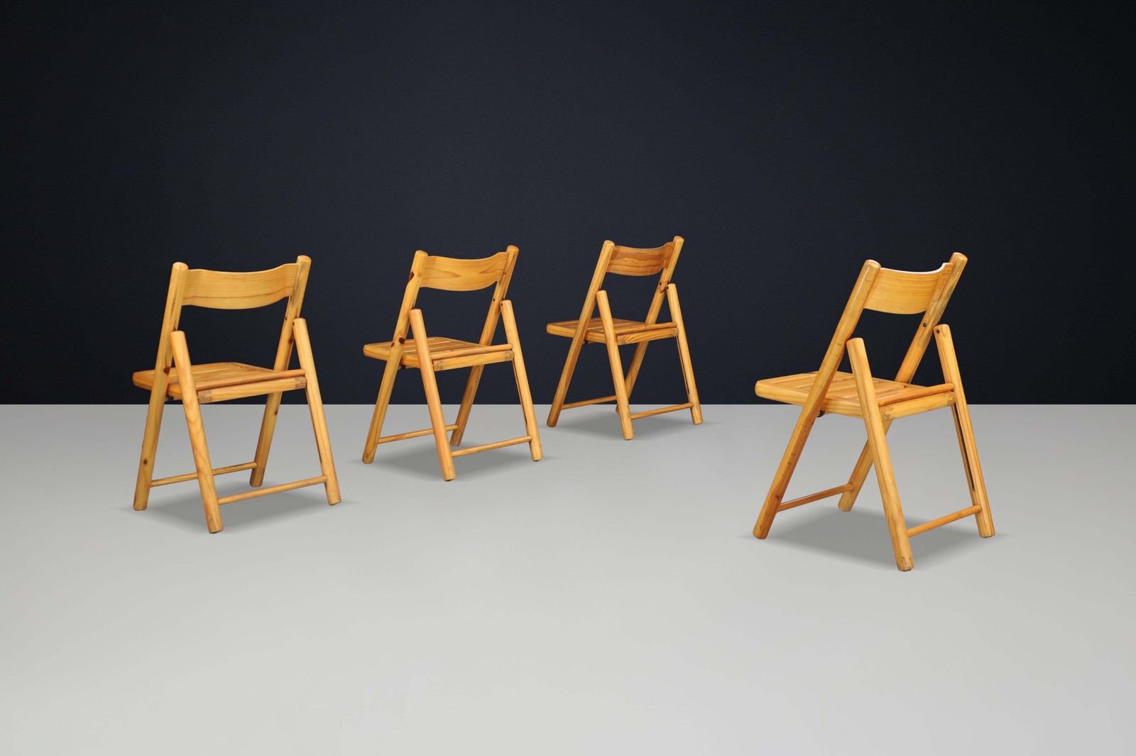 Scandinavian Modern Pine Folding Chairs, In The Style Of Rainer Daumiller 1970s photo Furniture
