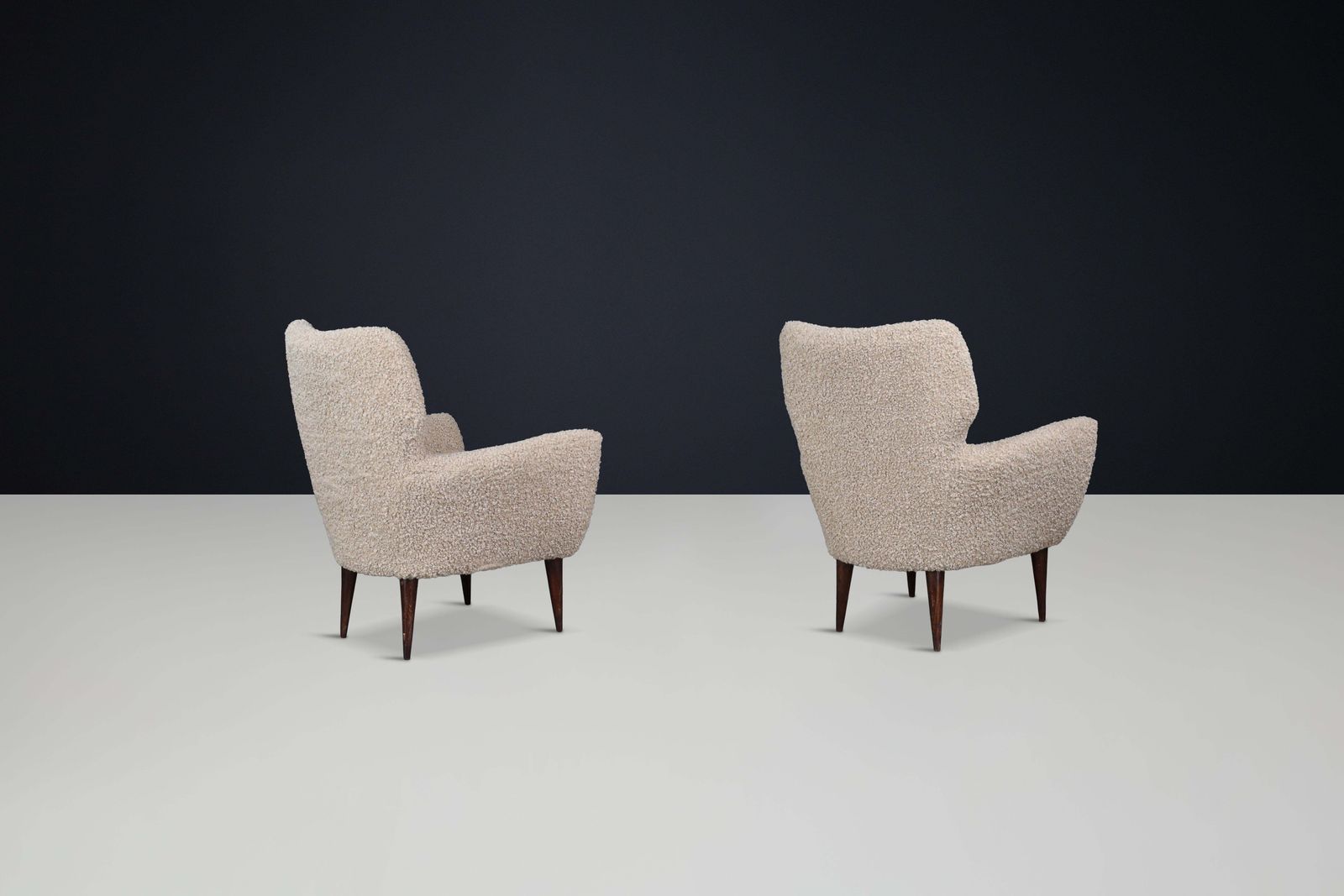 Mid Century Teddy Upholstered Armchairs The Style Of Gio Ponti, Italy 1950 photo 3607.0