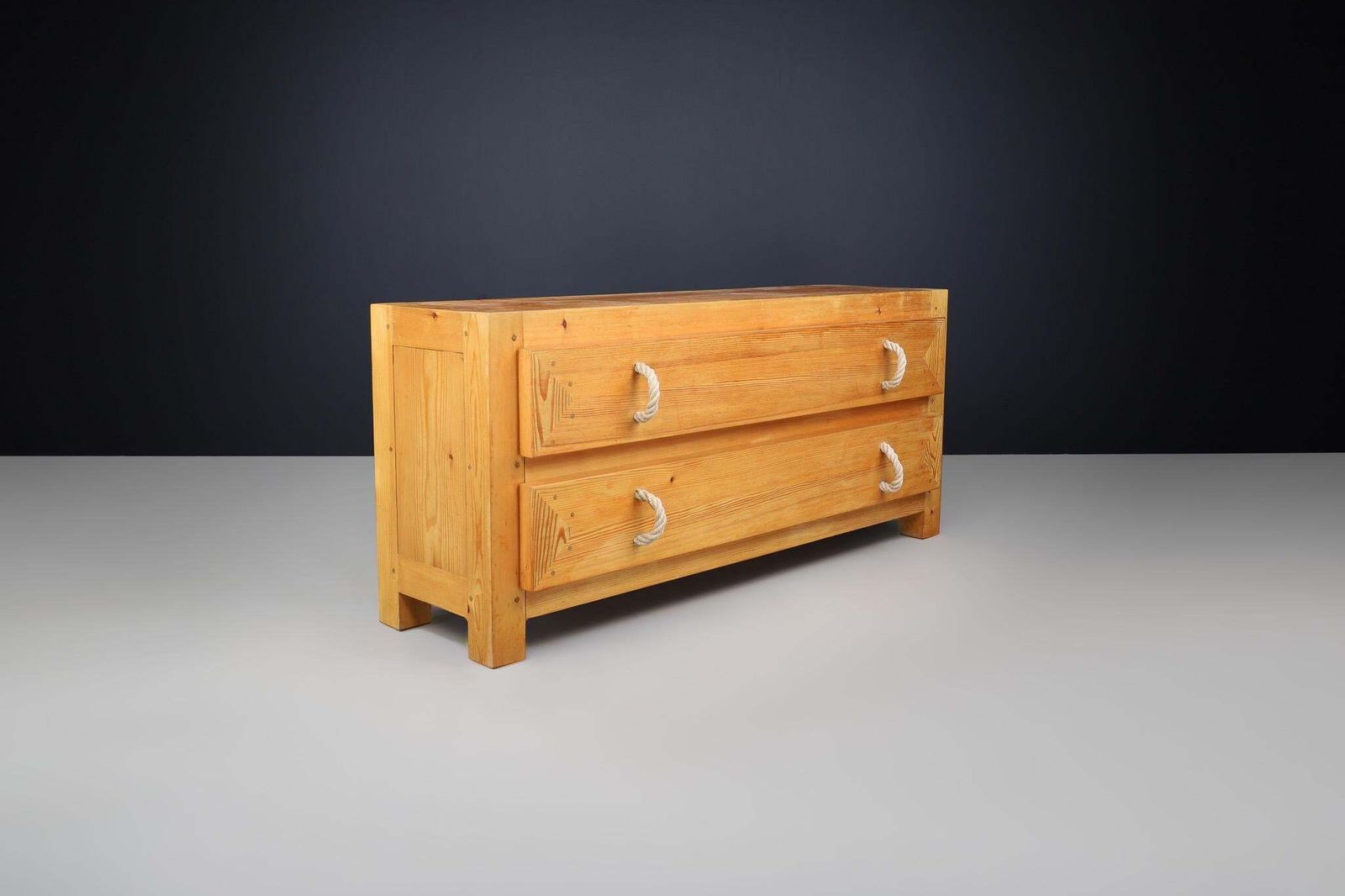 Mid Century Modern Solid Pine Drawers Cabinet / Credenza, France, 1960s photo 3555.0