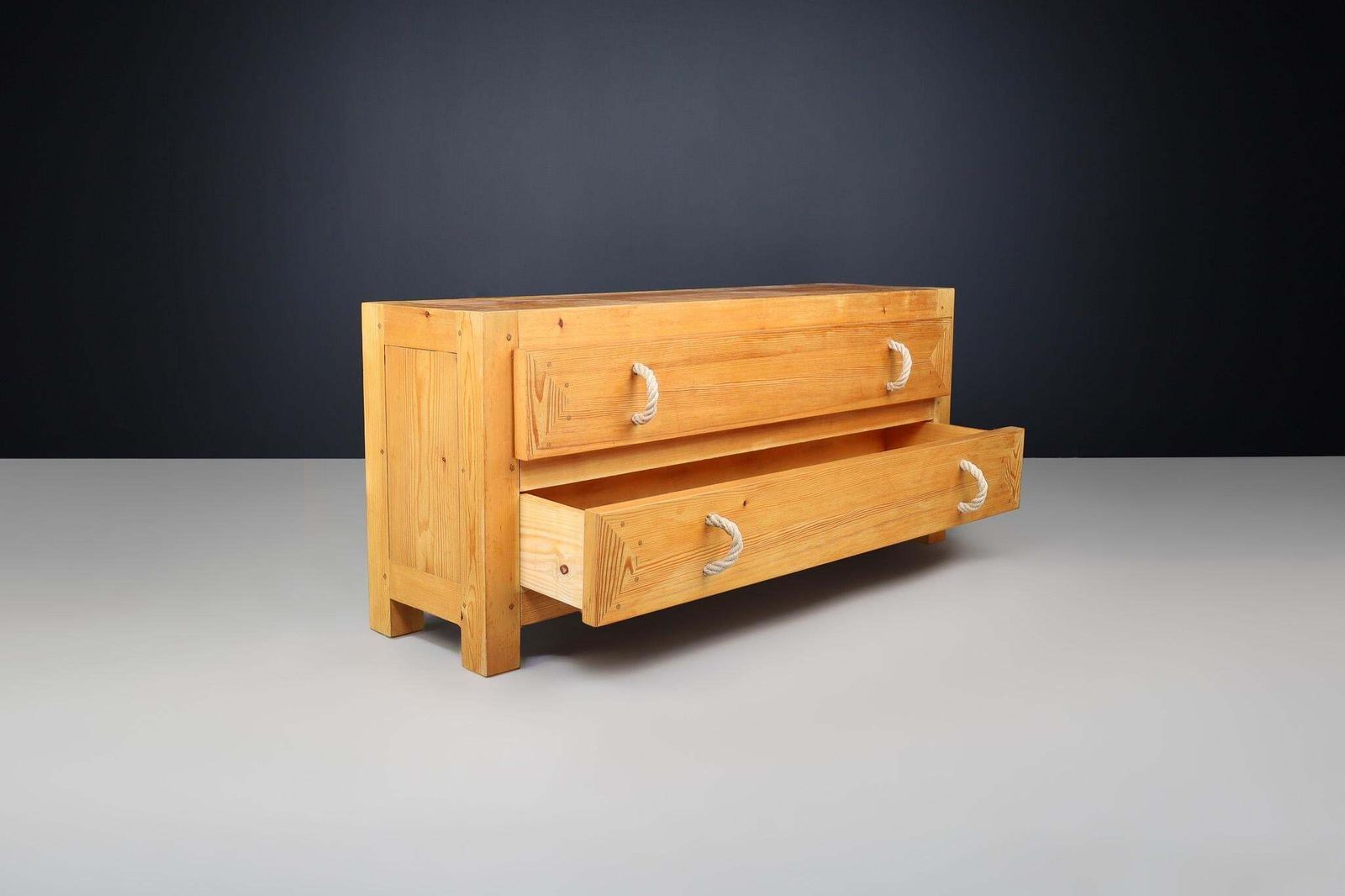 Mid Century Modern Solid Pine Drawers Cabinet / Credenza, France, 1960s photo buy