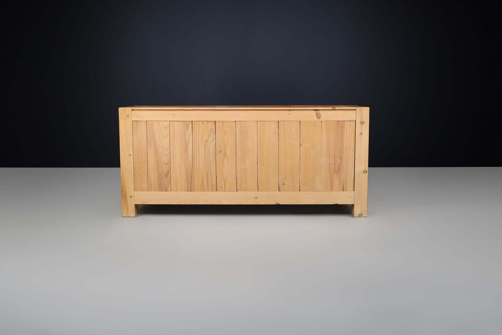 Mid Century Modern Solid Pine Drawers Cabinet / Credenza, France, 1960s photo vintage