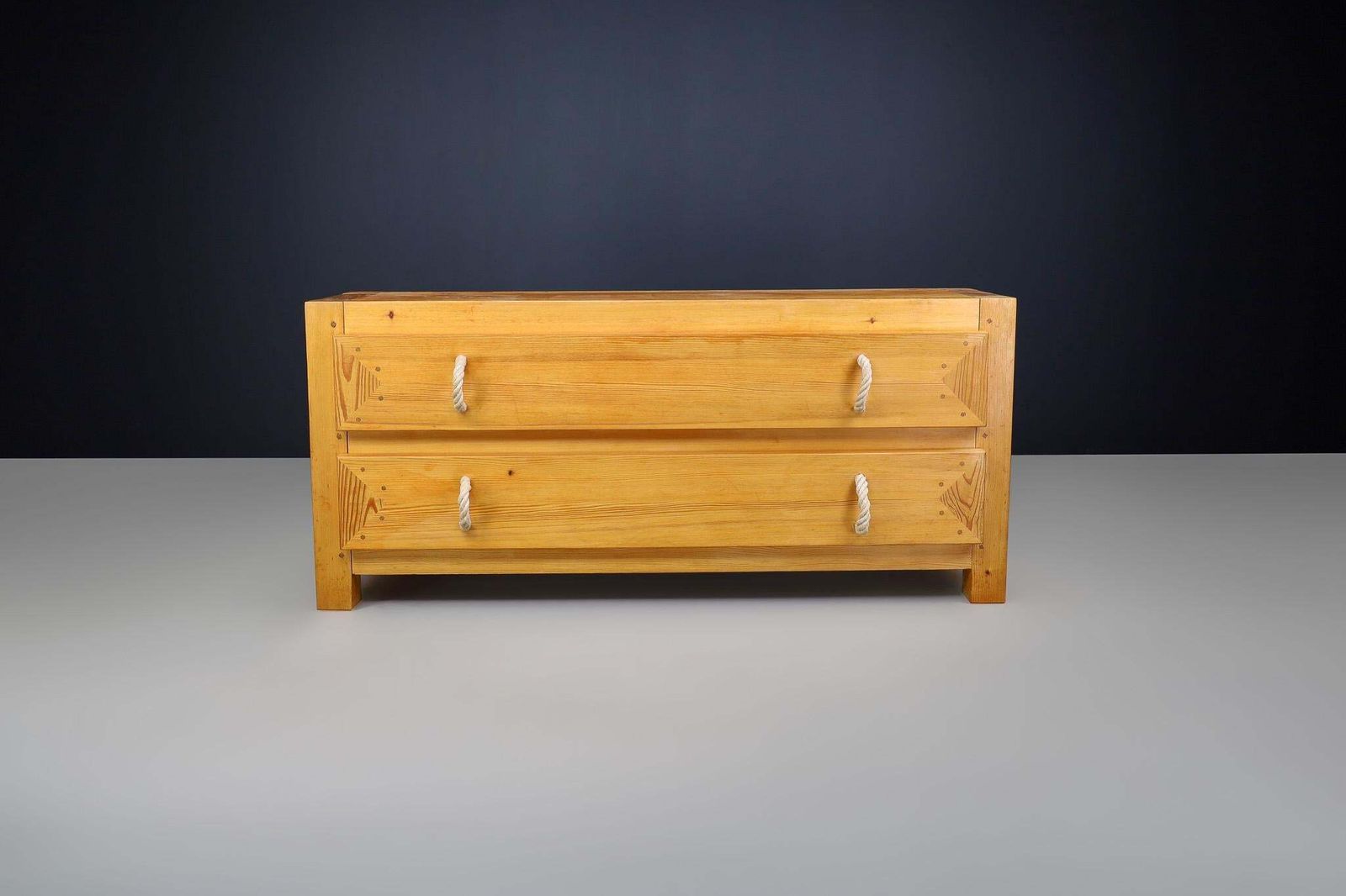 Furniture Mid Century Modern Solid Pine Drawers Cabinet / Credenza, France, 1960s photo