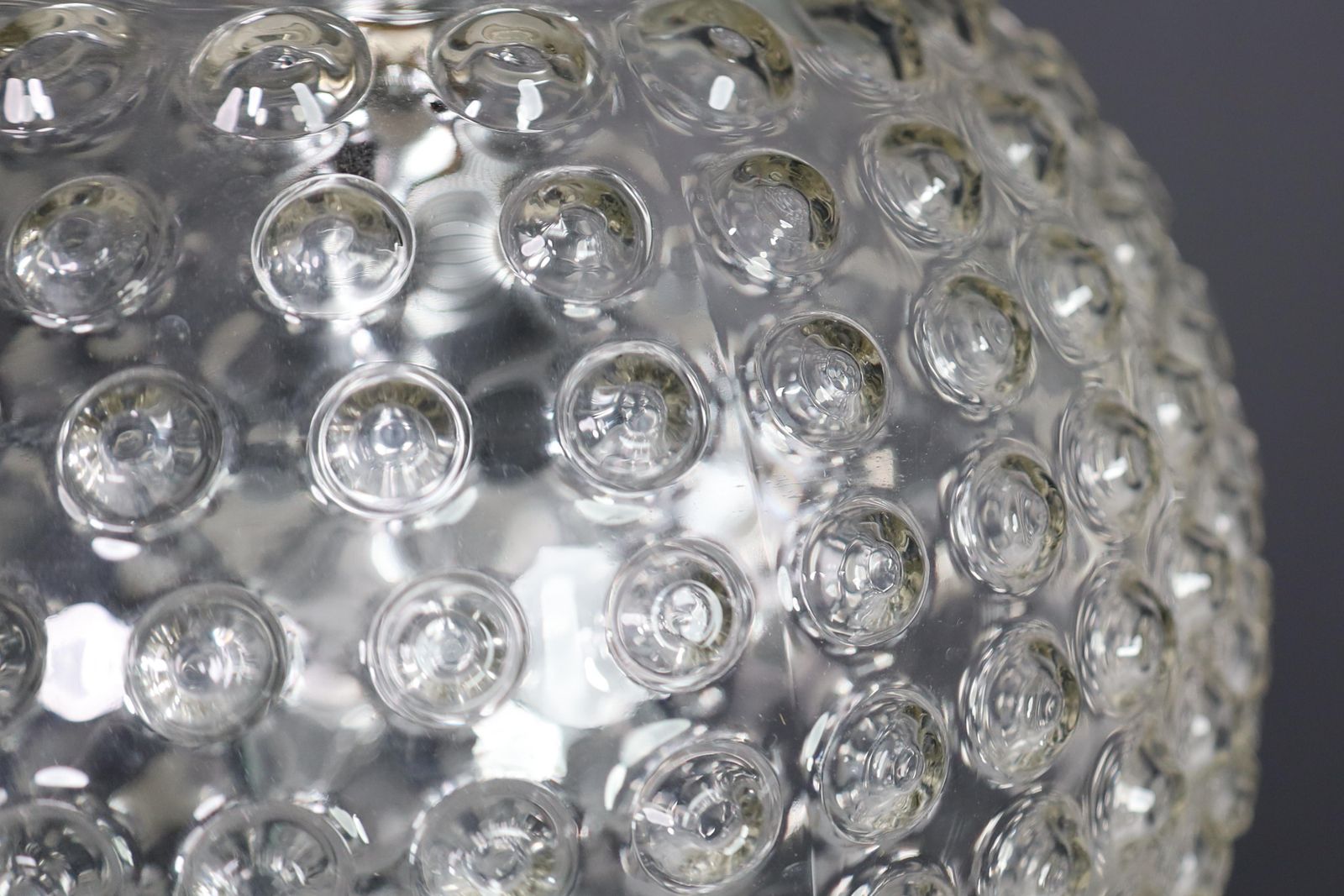 Large Set Rolf Krüger Chrome And Bubble Glass Pendant For Staff, Germany 1970s photo Lighting